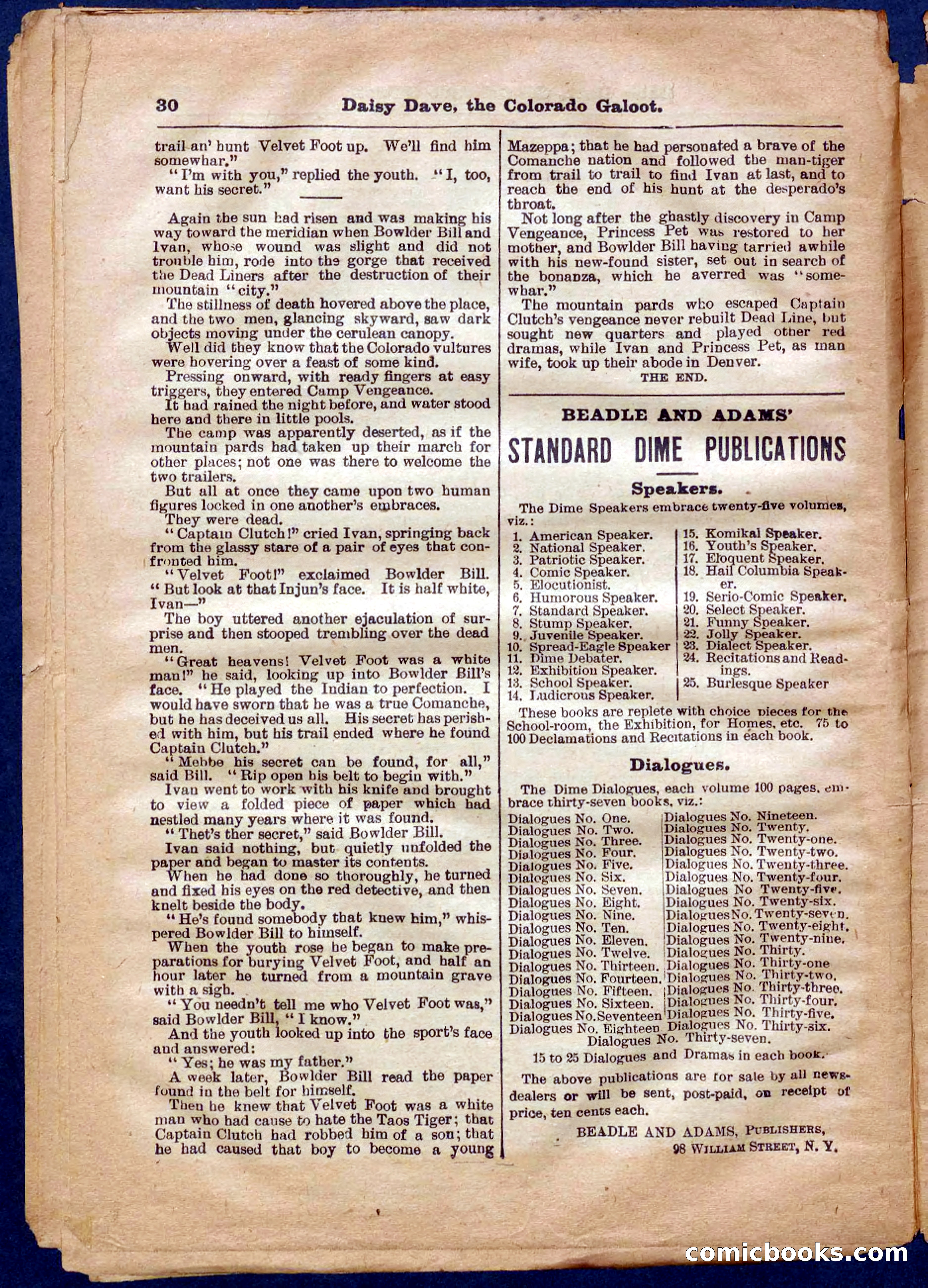 Beadle's Pocket Library No. 337 — page 30 of 32