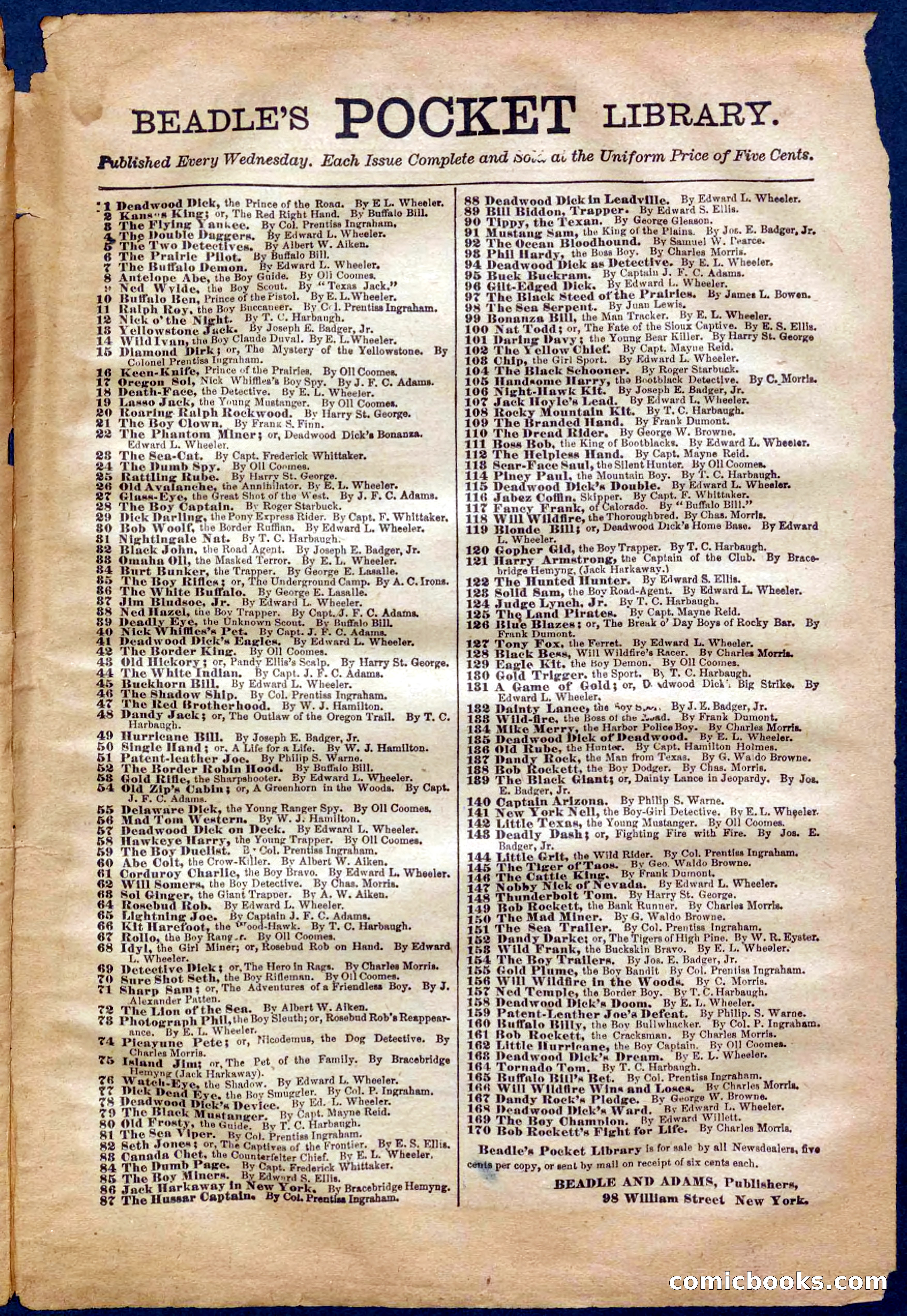 Beadle's Pocket Library No. 337 — page 31 of 32