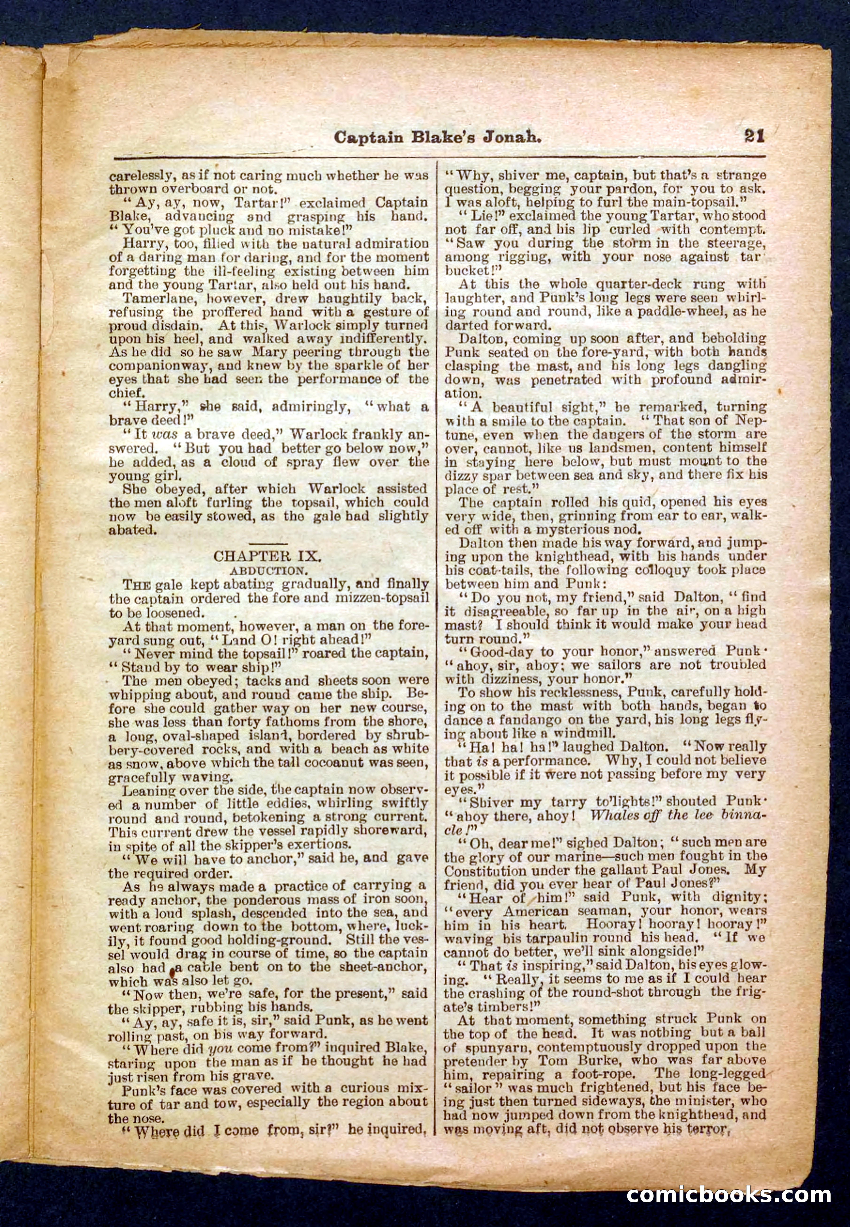 Beadle's Pocket Library No. 369: Captain Blake's Jonah — page 21 of 32