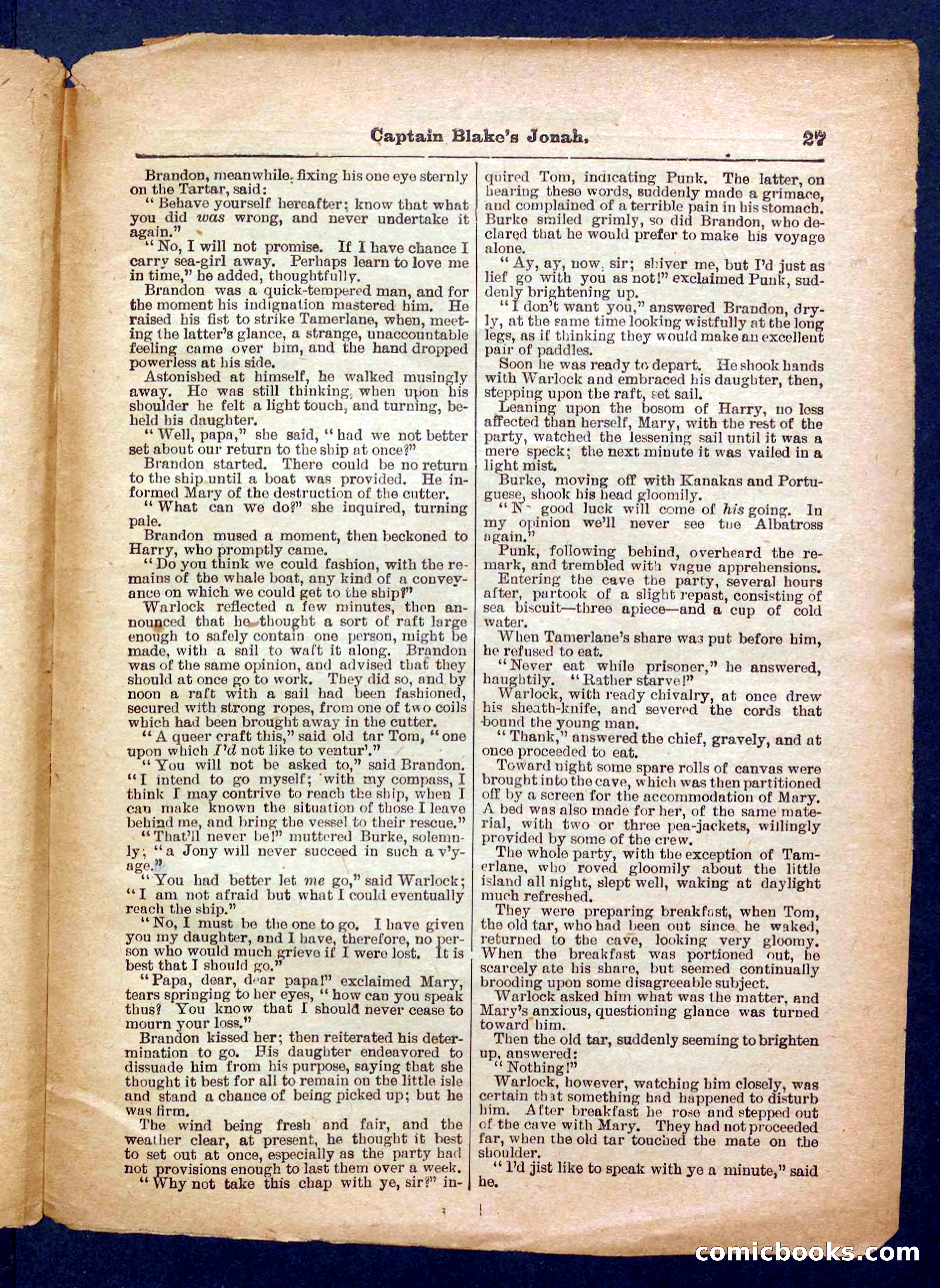Beadle's Pocket Library No. 369: Captain Blake's Jonah — page 27 of 32