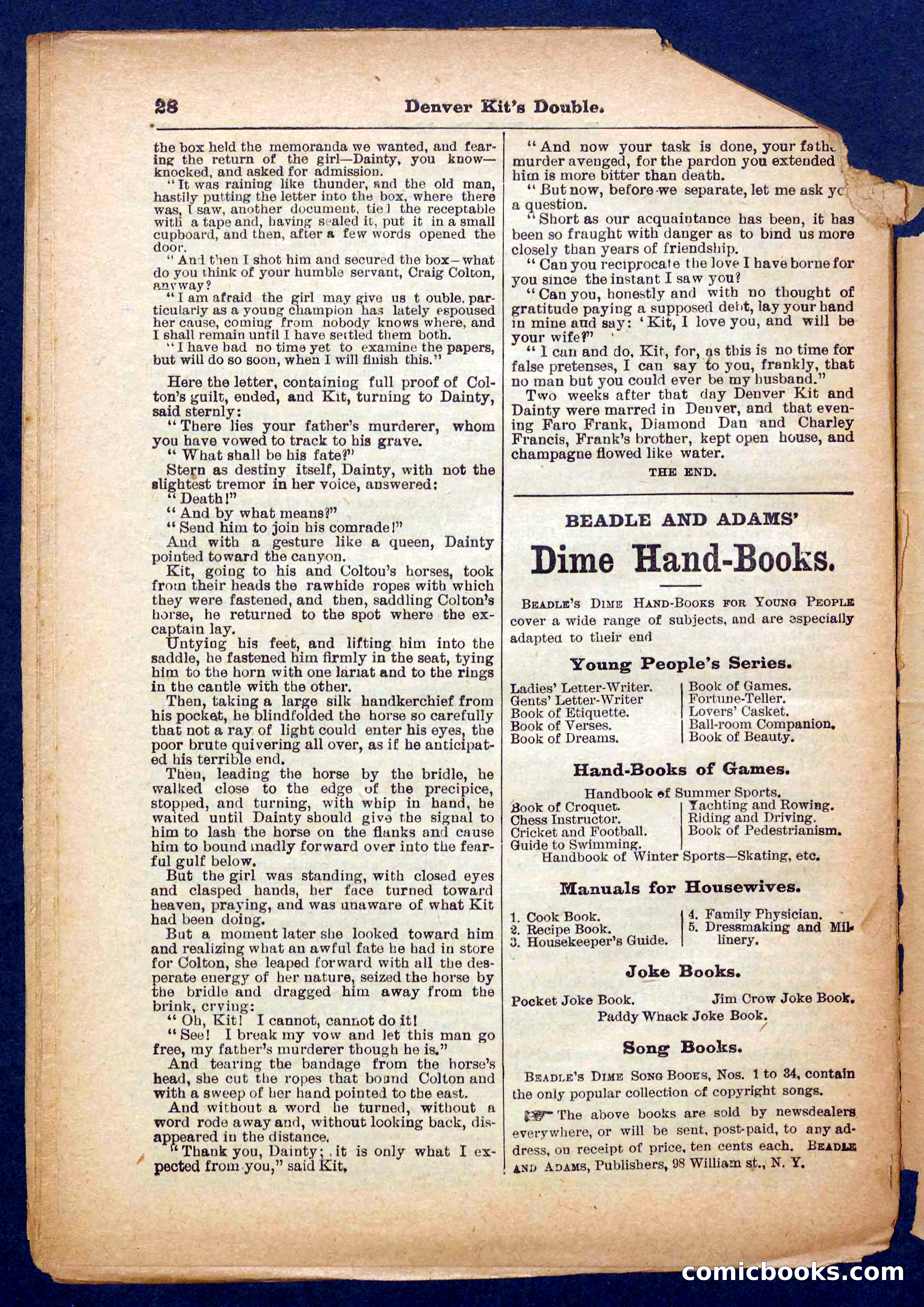 Beadle's Pocket Library No. 370 — page 28 of 32