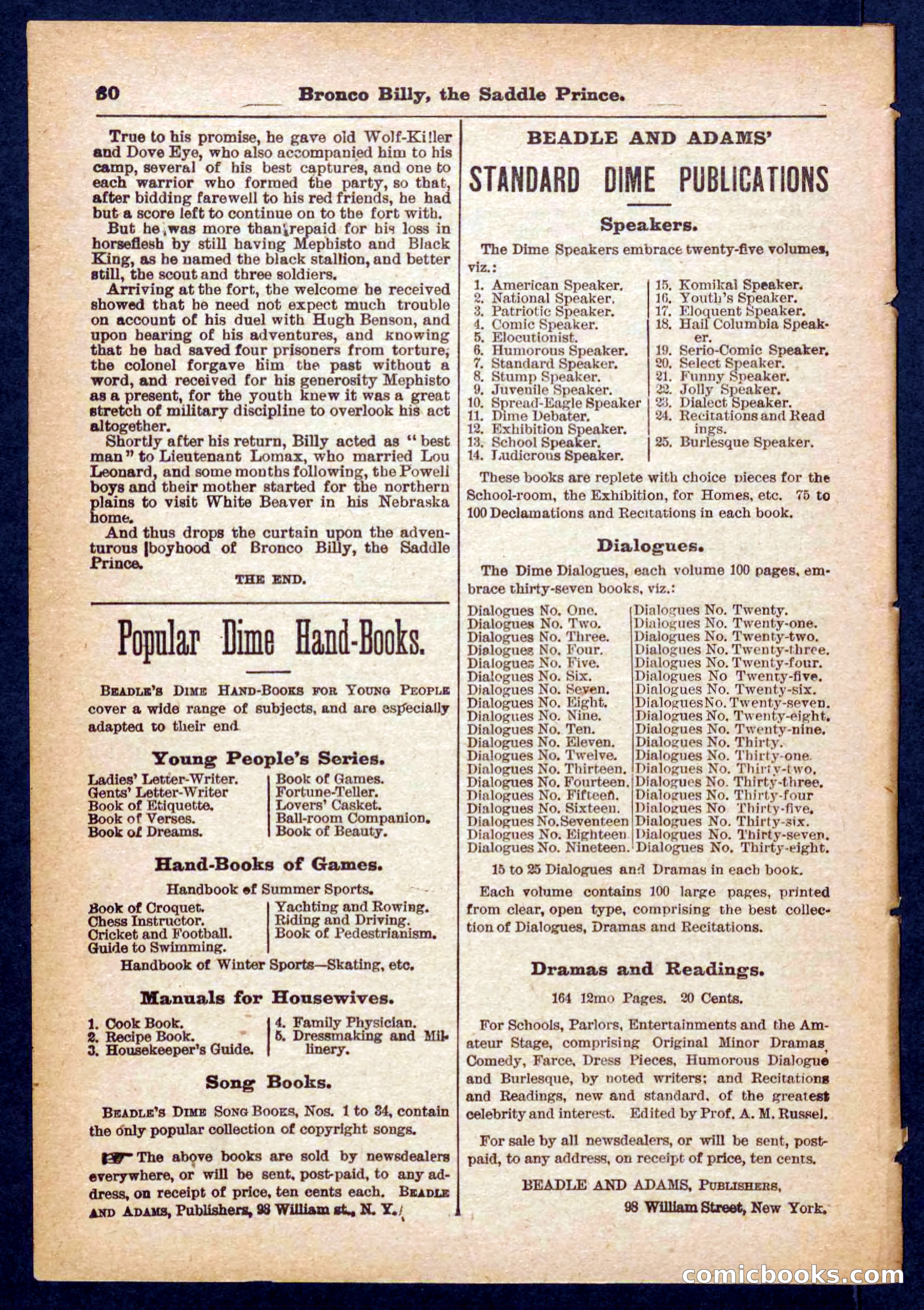 Beadle's Pocket Library No. 378 — page 30 of 32