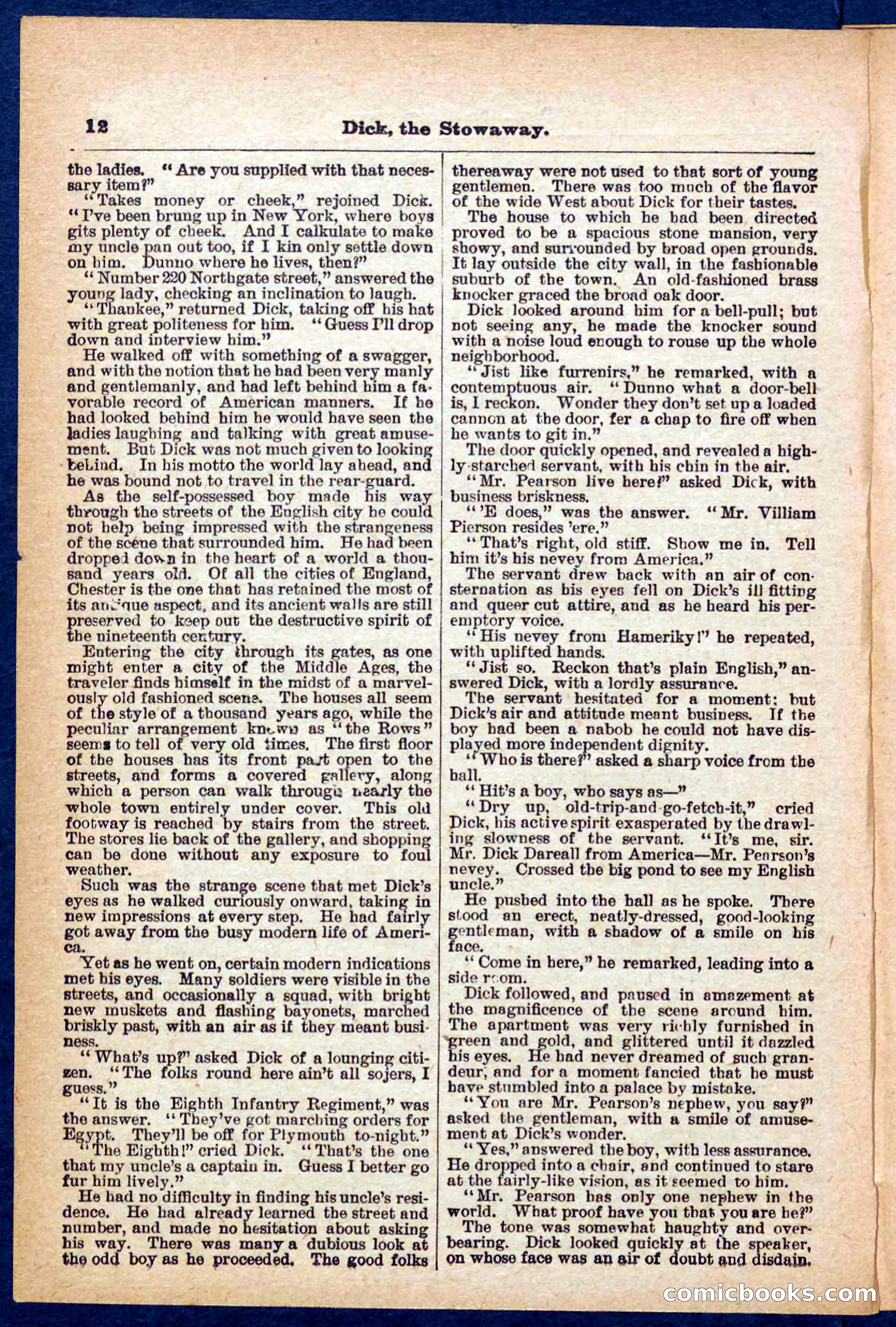 Beadle's Pocket Library No. 379: Dick, the Stowaway — page 12 of 32
