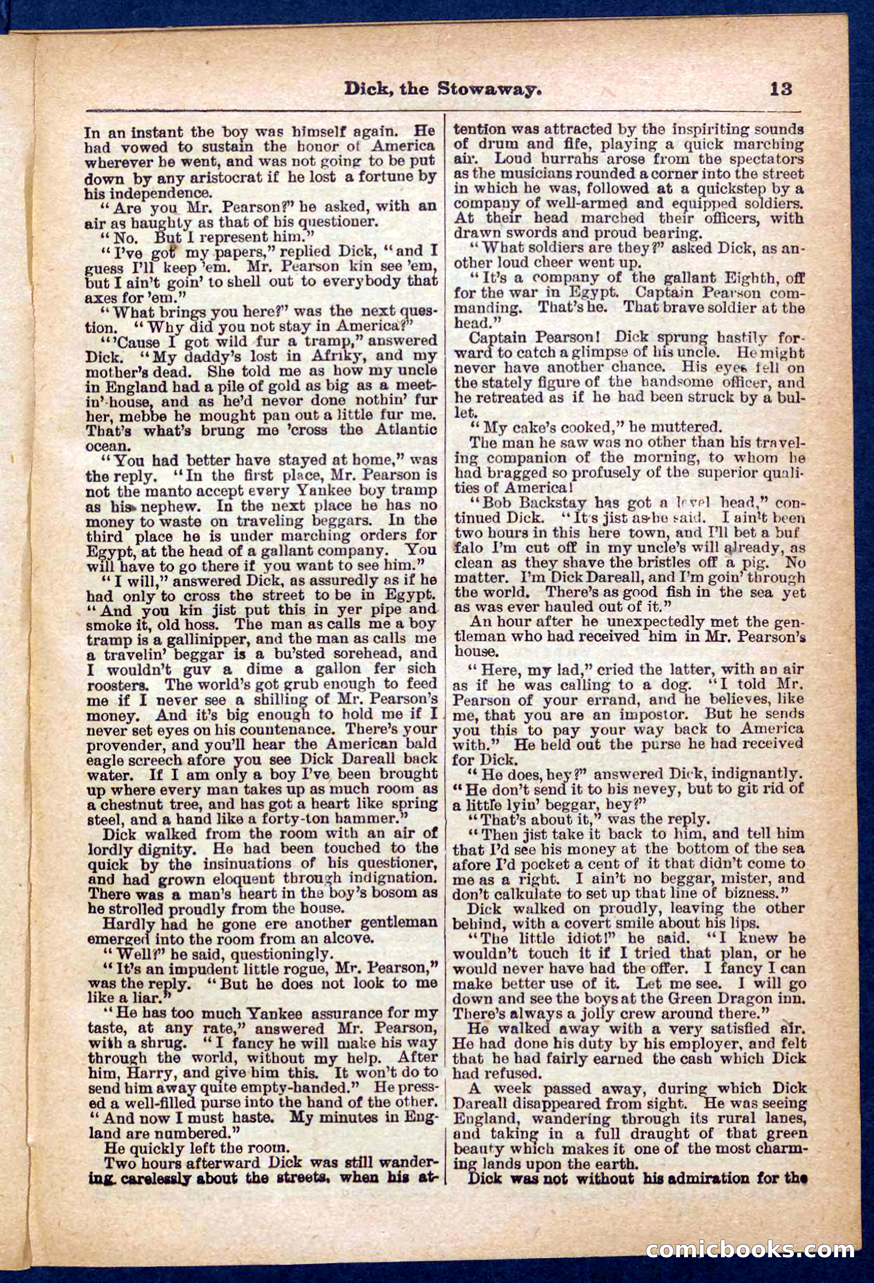 Beadle's Pocket Library No. 379: Dick, the Stowaway — page 13 of 32