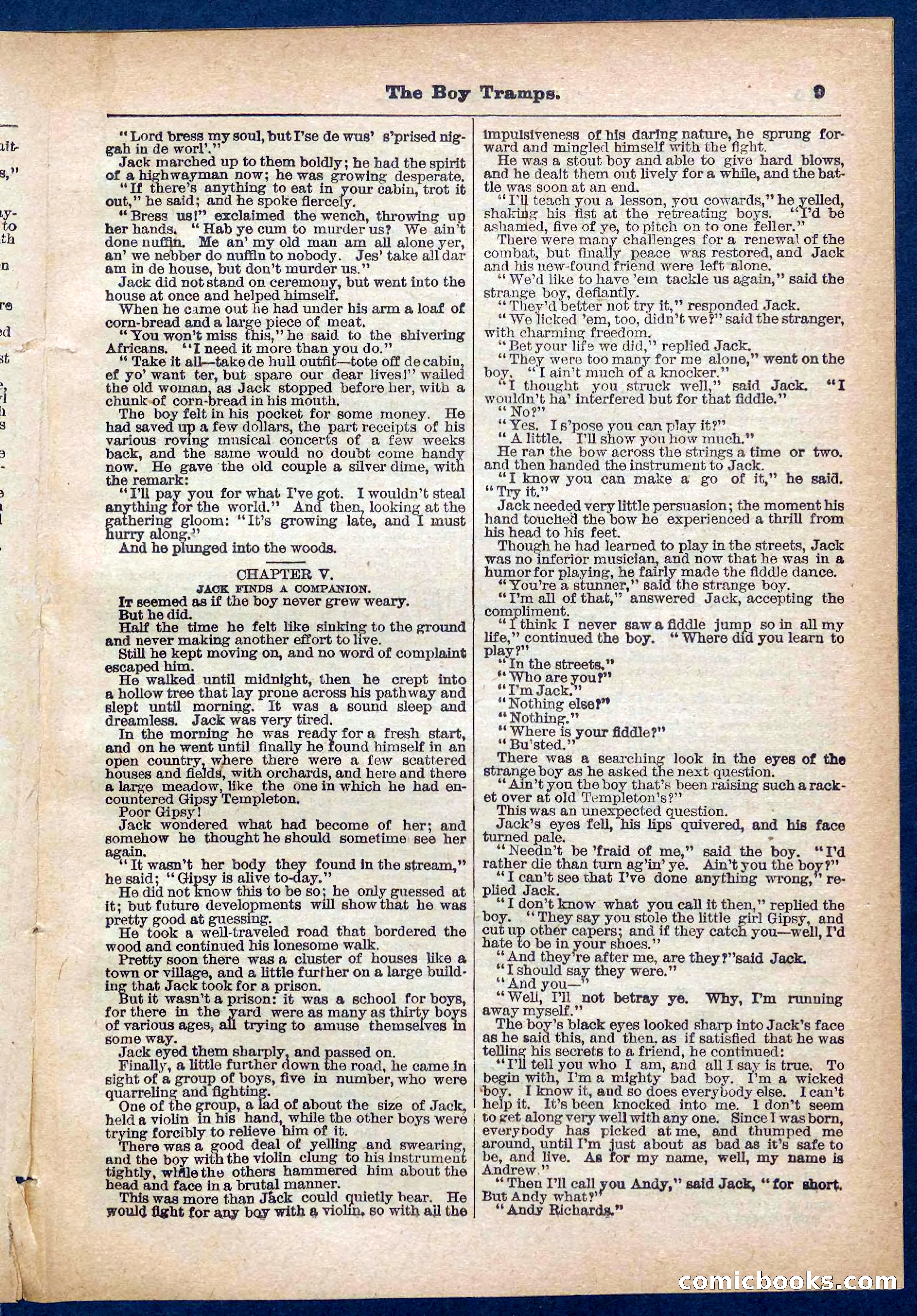Beadle's Pocket Library No. 385: The Boy Tramps — page 9 of 32