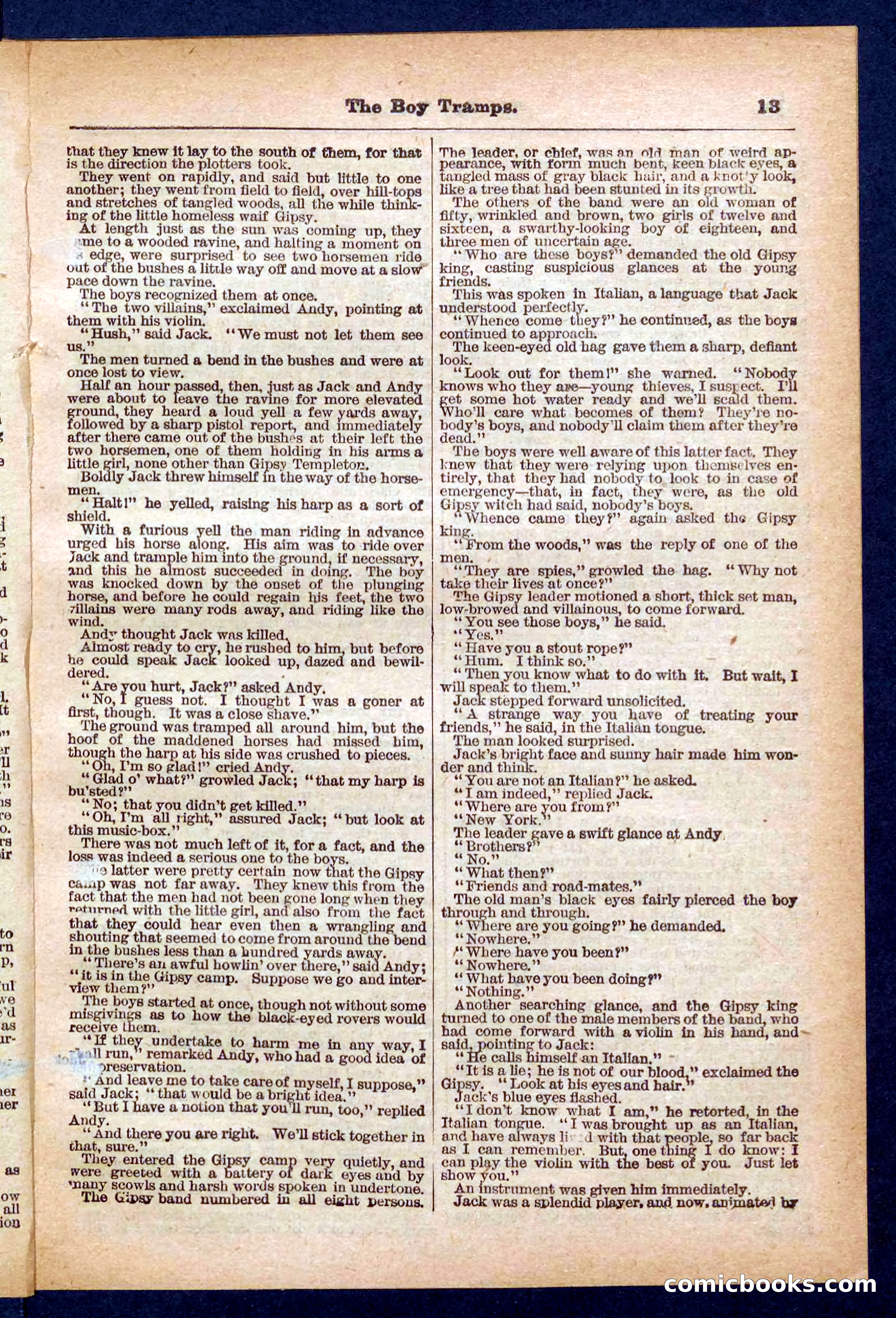 Beadle's Pocket Library No. 385: The Boy Tramps — page 13 of 32