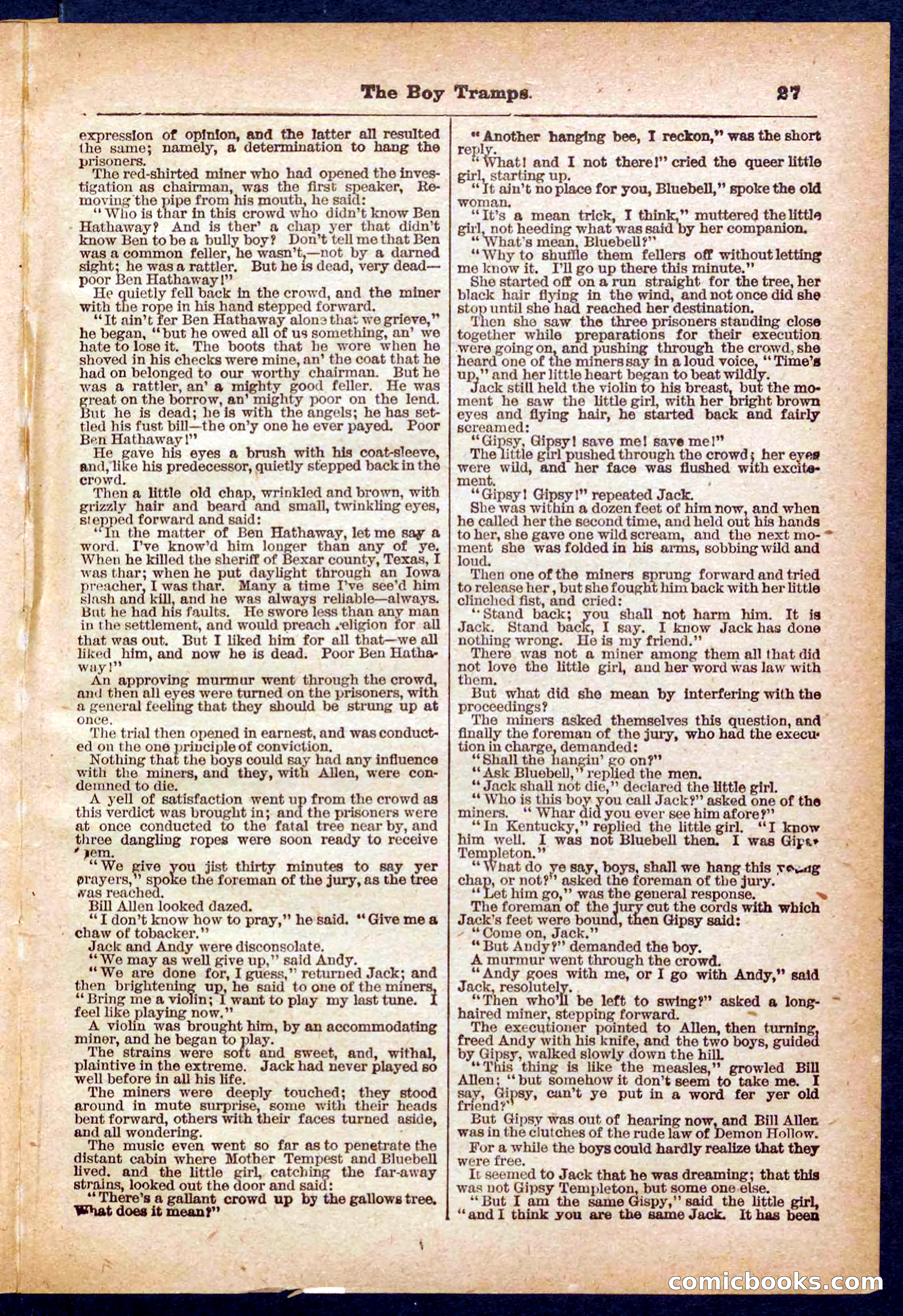 Beadle's Pocket Library No. 385: The Boy Tramps — page 27 of 32
