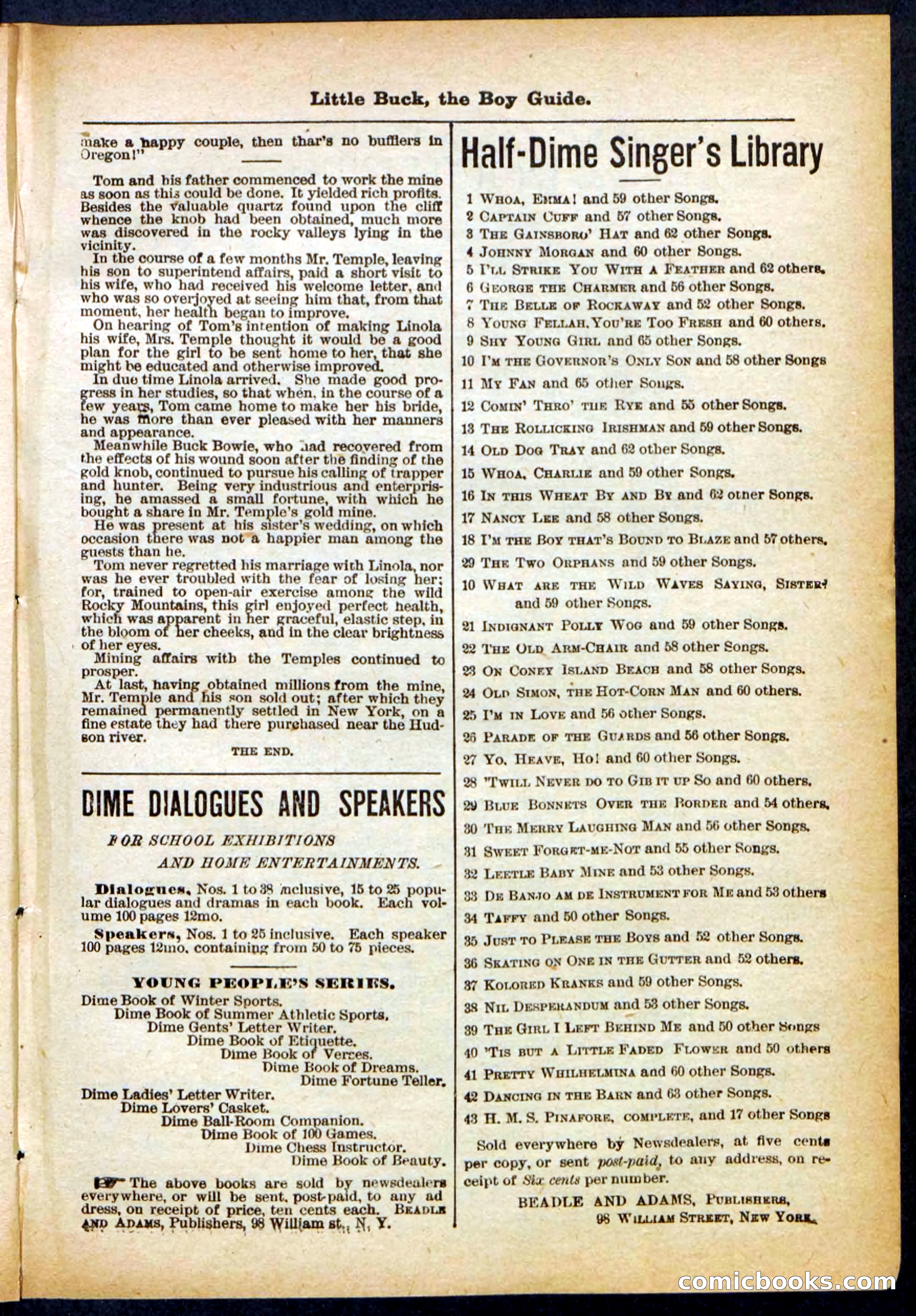 Beadle's Pocket Library No. 394 — page 31 of 32
