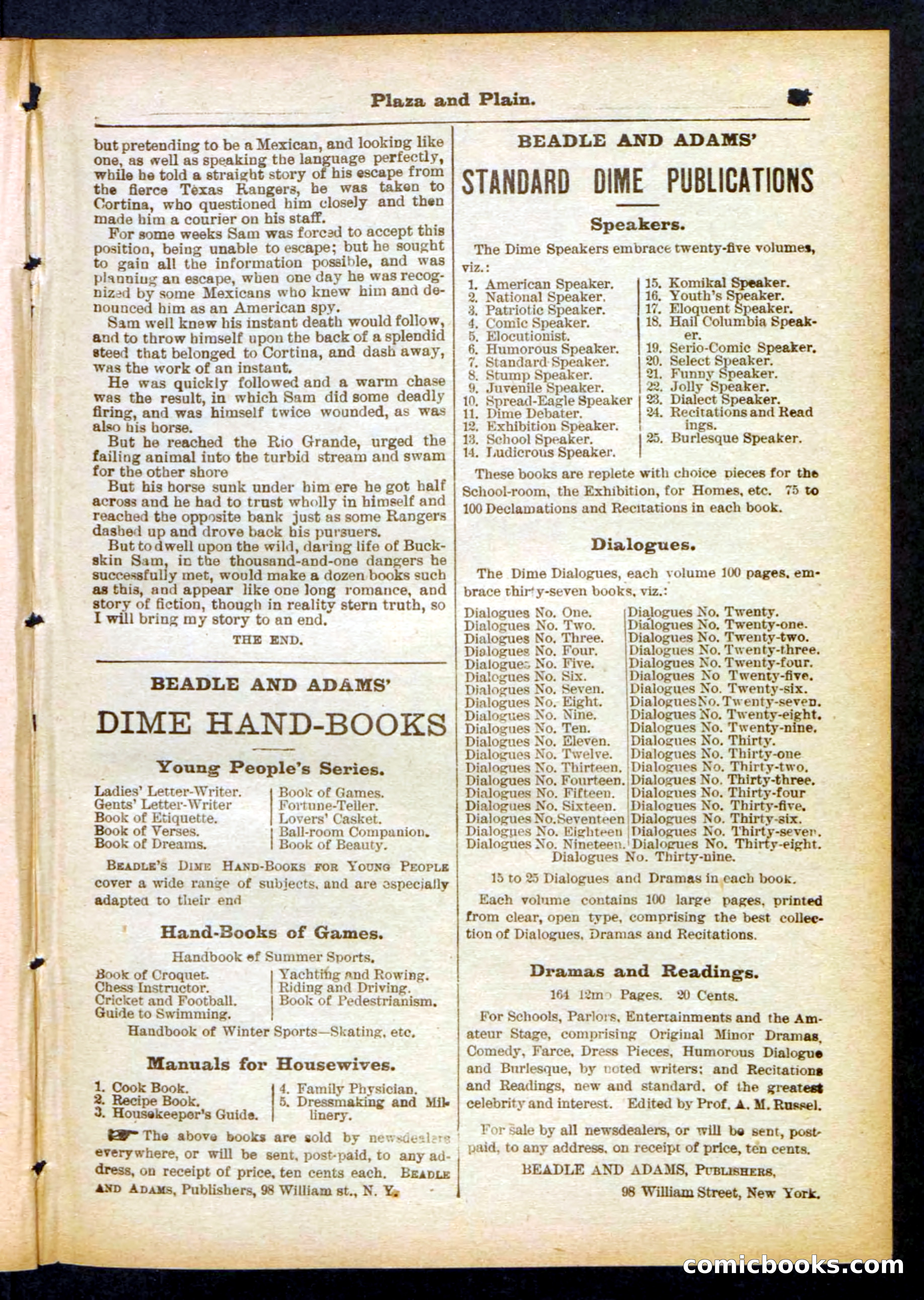 Beadle's Pocket Library No. 418 — page 31 of 32