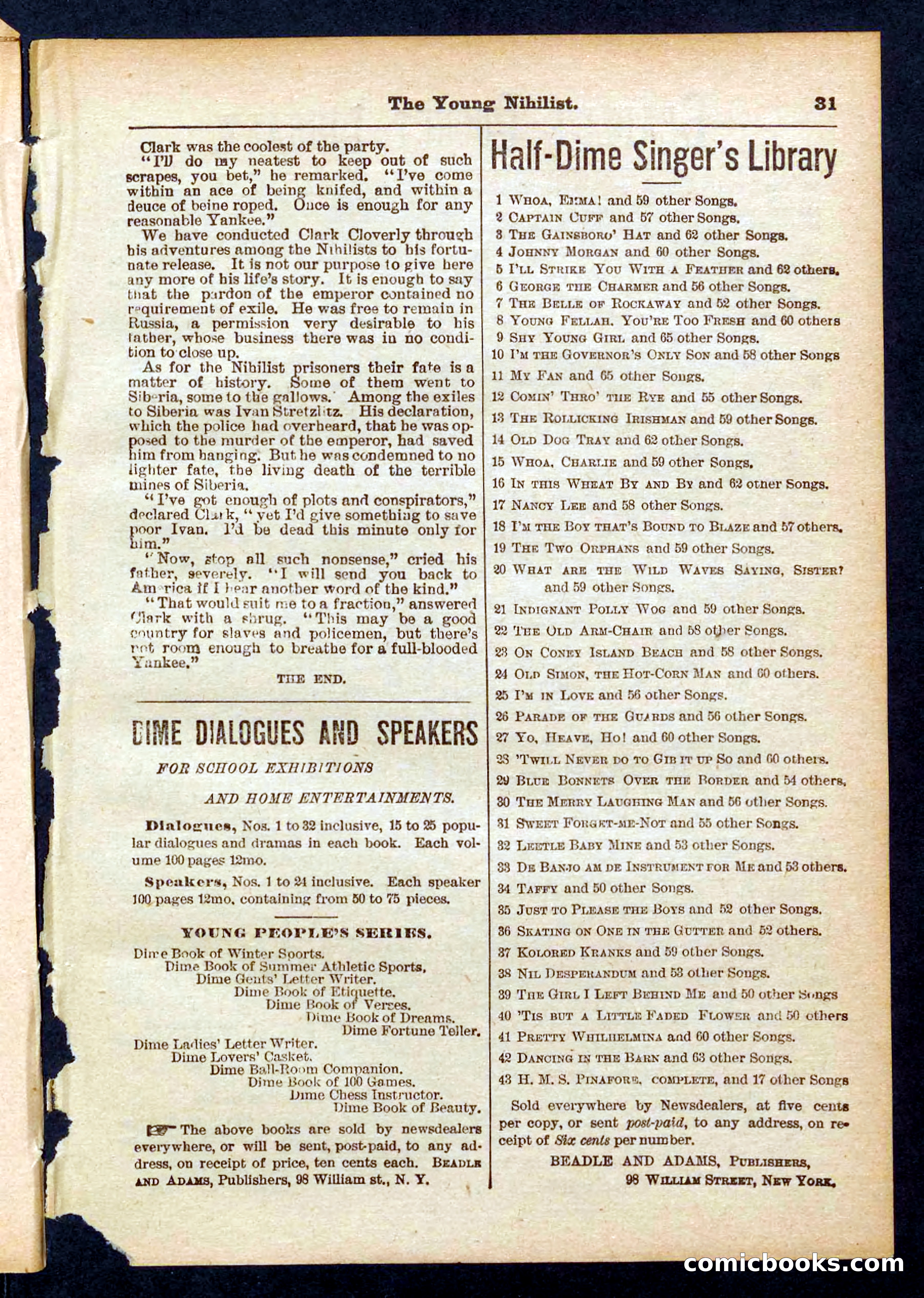 Beadle's Pocket Library No. 432 — page 31 of 32
