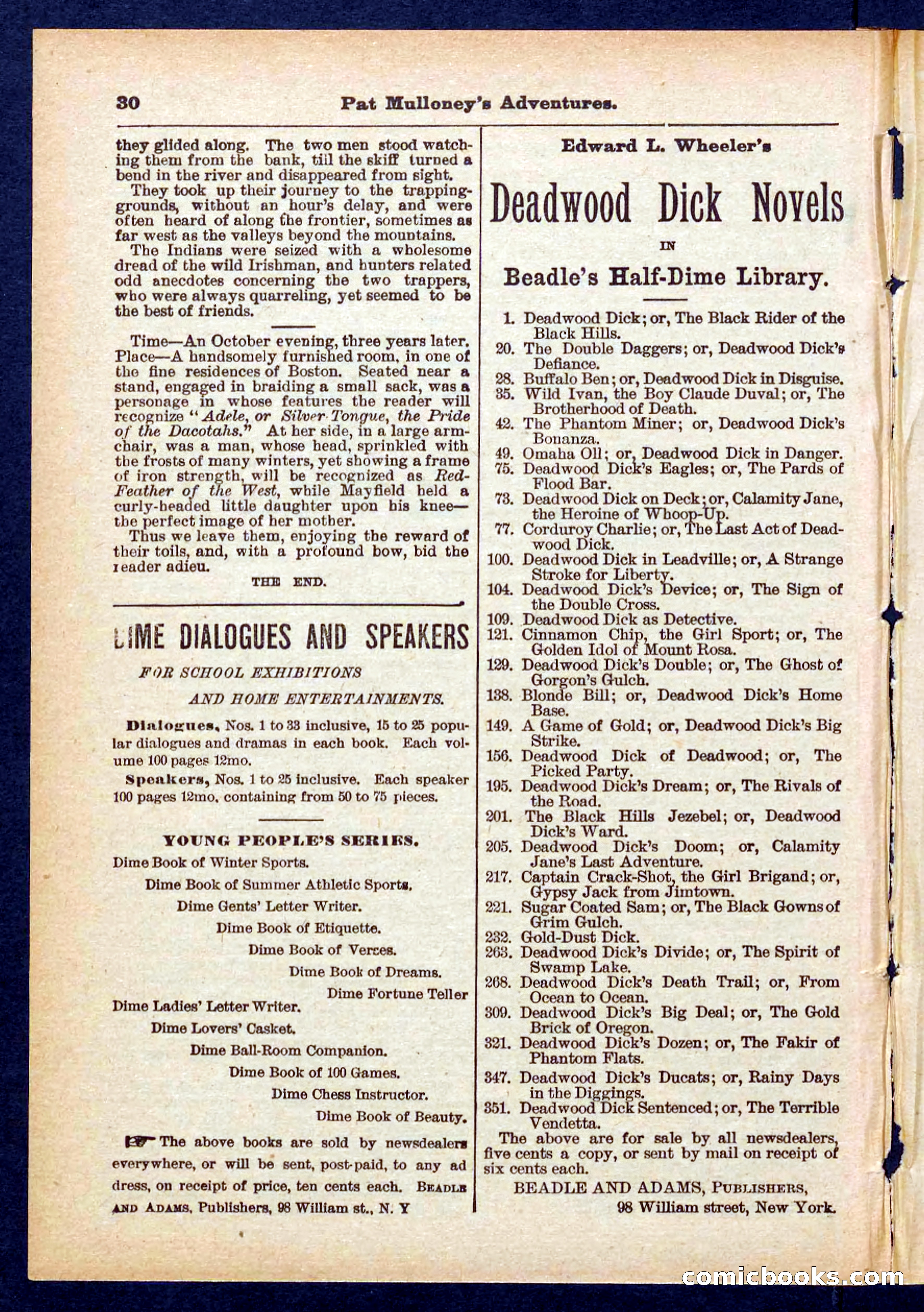 Beadle's Pocket Library No. 435 — page 30 of 32