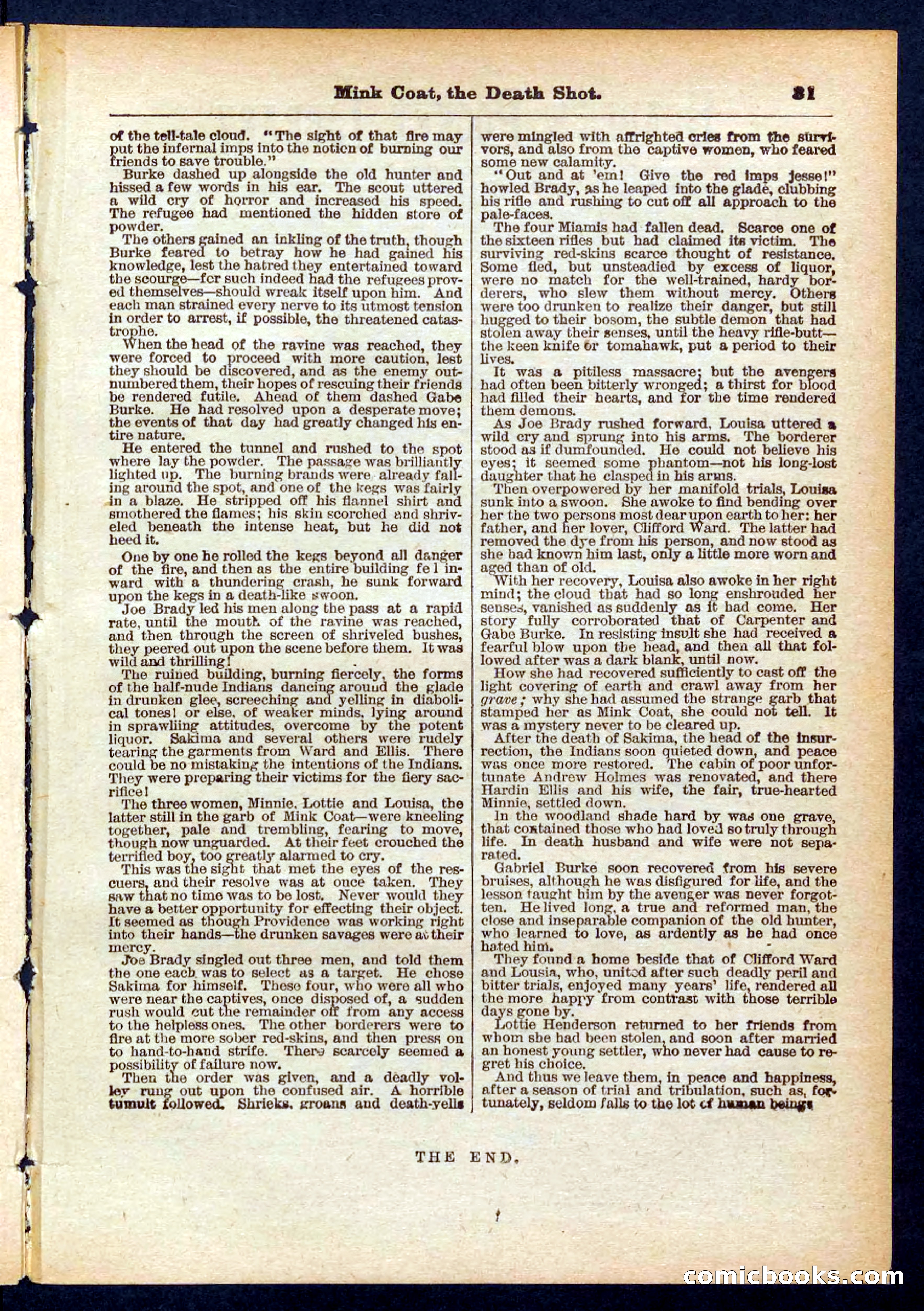 Beadle's Pocket Library No. 440: The Death Shot — page 31 of 32