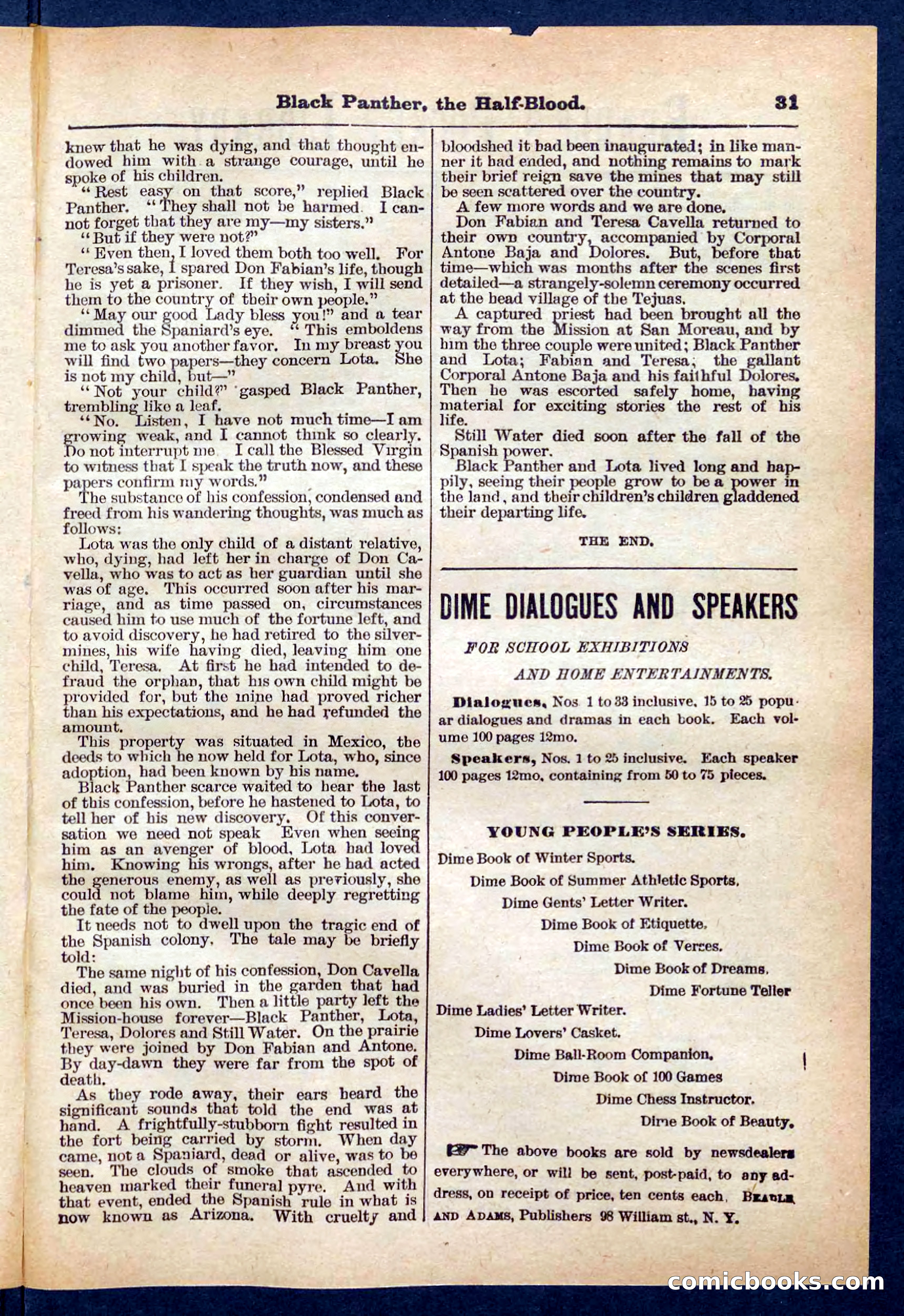Beadle's Pocket Library No. 446 — page 31 of 32