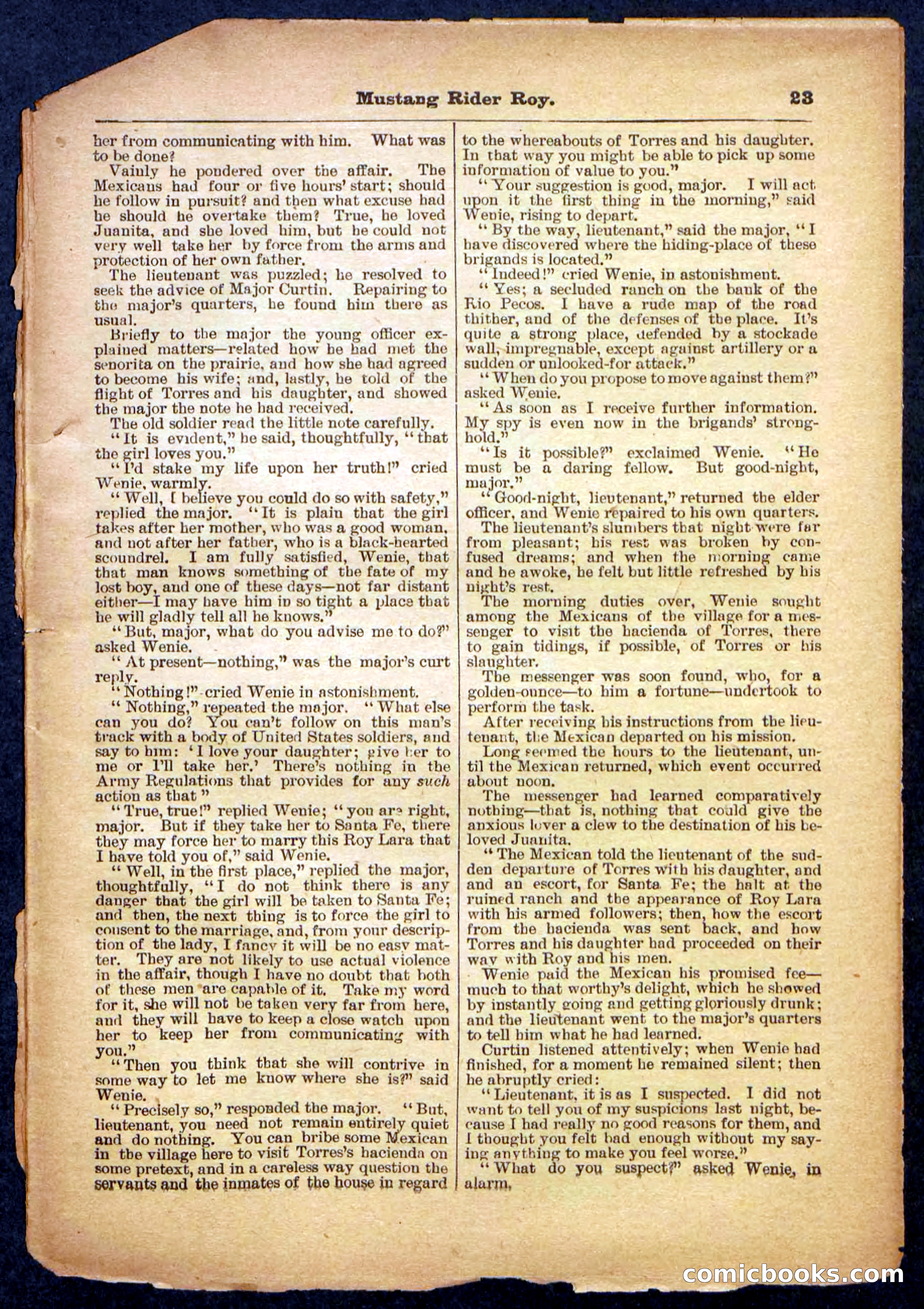 Beadle's Pocket Library No. 481: Mustang Rider Roy — page 23 of 32