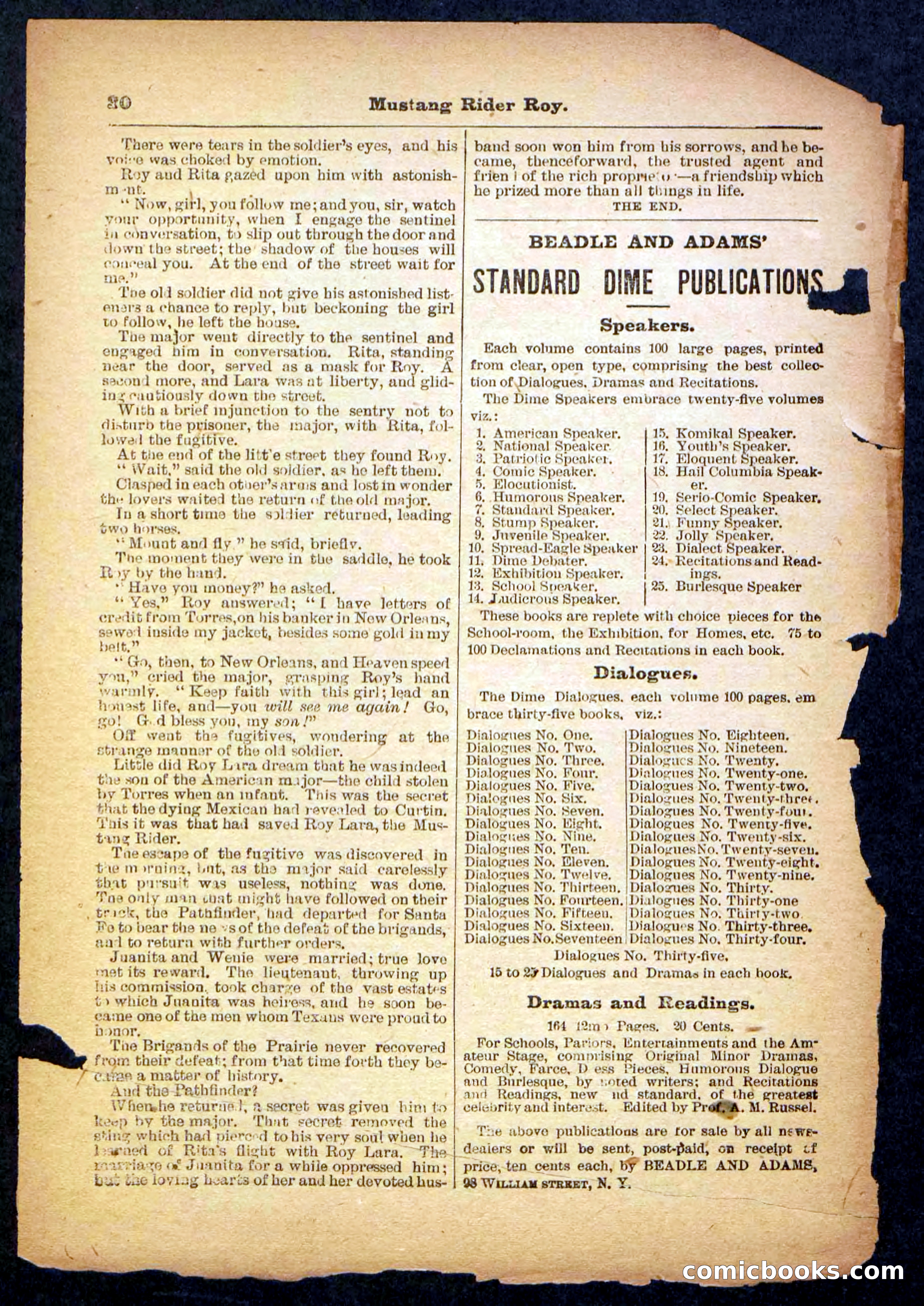 Beadle's Pocket Library No. 481: Mustang Rider Roy — page 30 of 32