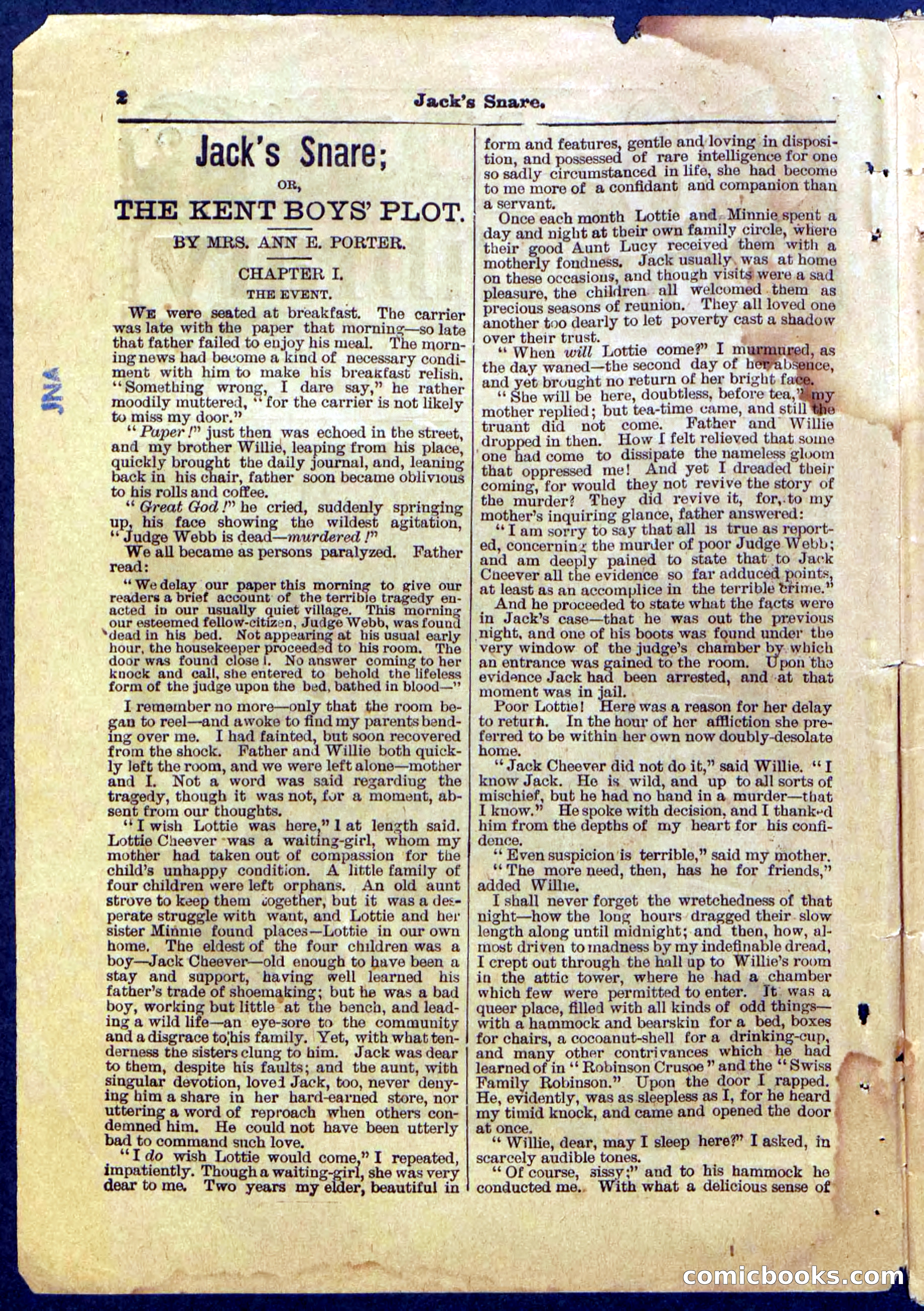 Beadle's Pocket Library No. 487: 'Jack's Snare' — page 2 of 32