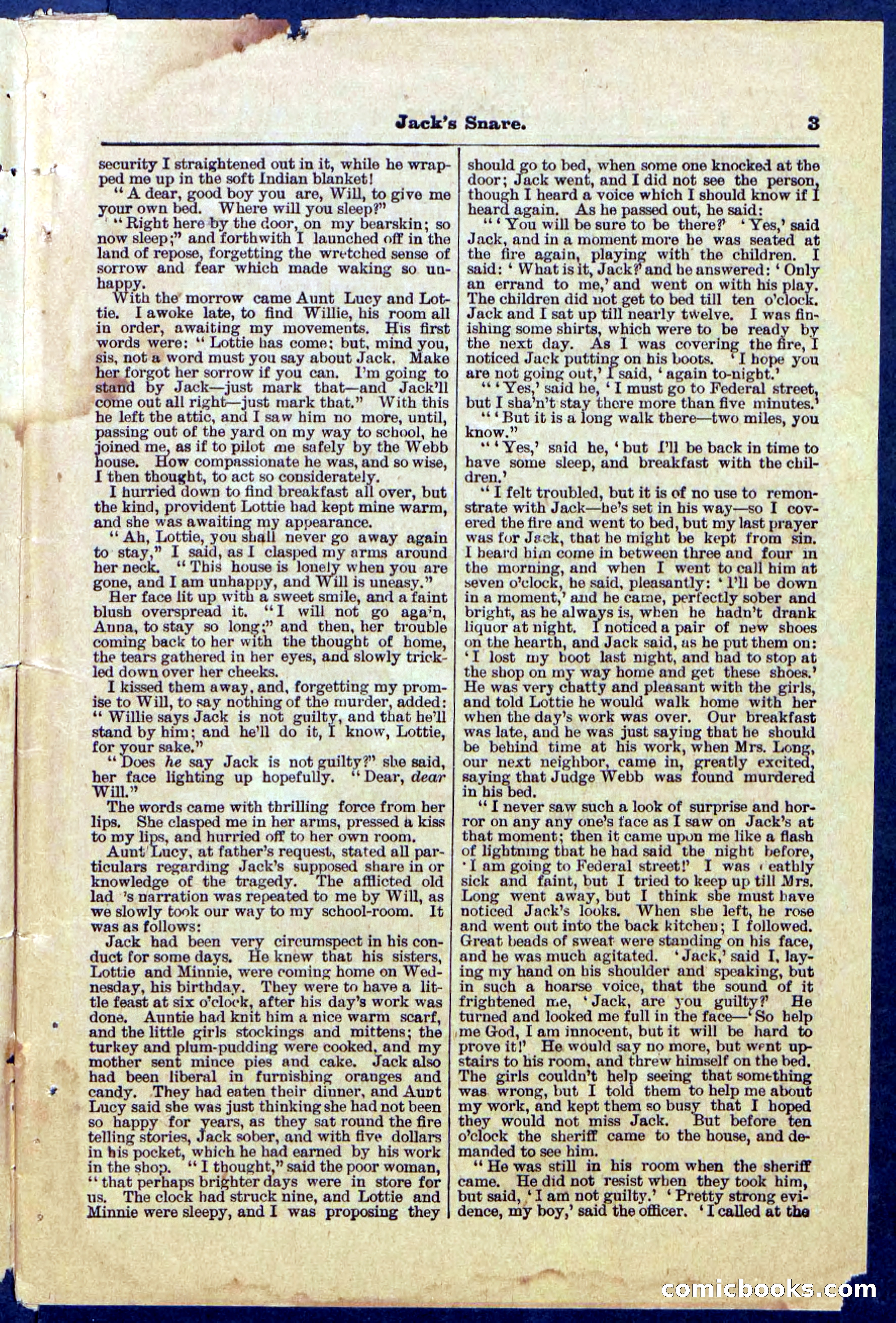 Beadle's Pocket Library No. 487: 'Jack's Snare' — page 3 of 32