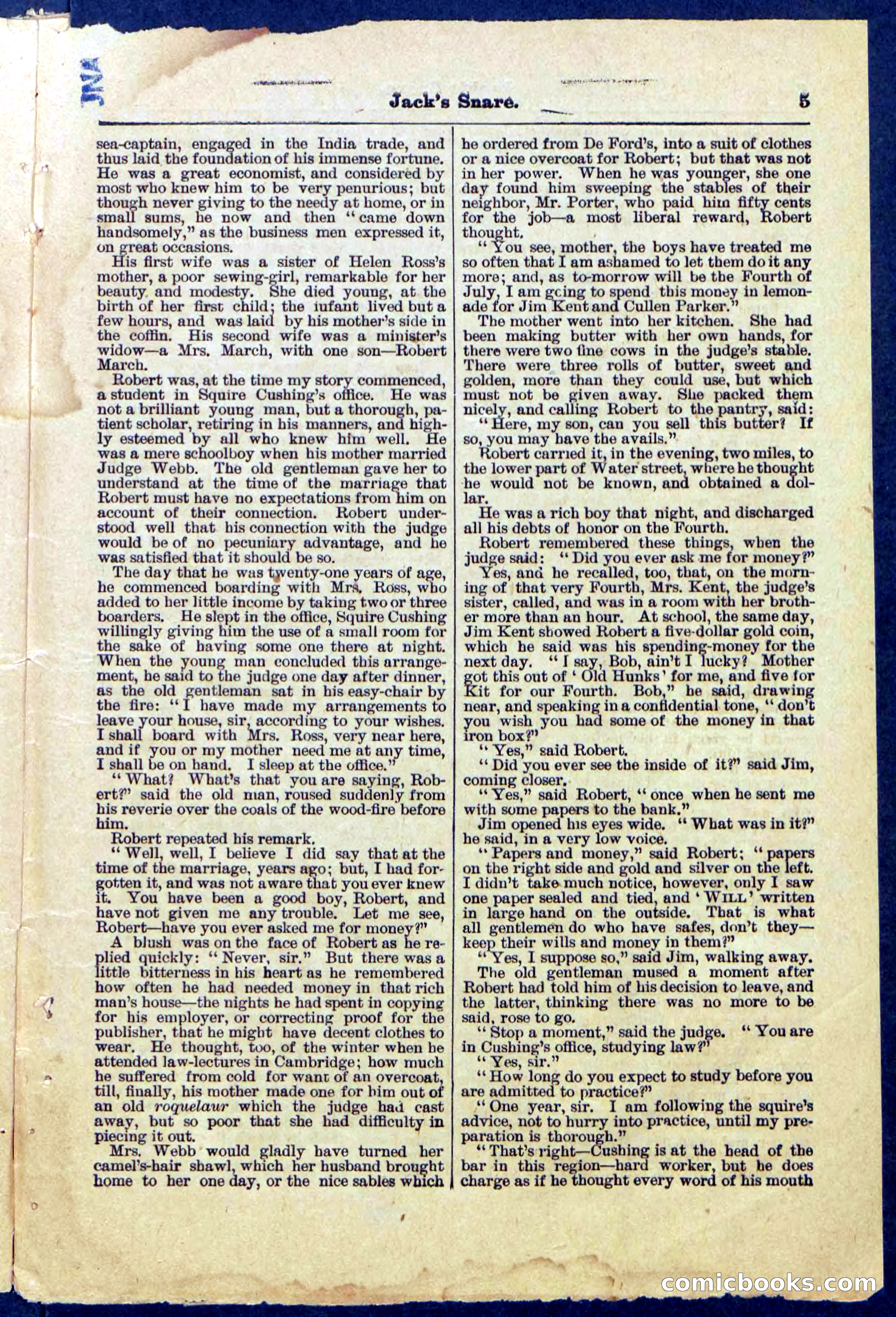 Beadle's Pocket Library No. 487: 'Jack's Snare' — page 5 of 32