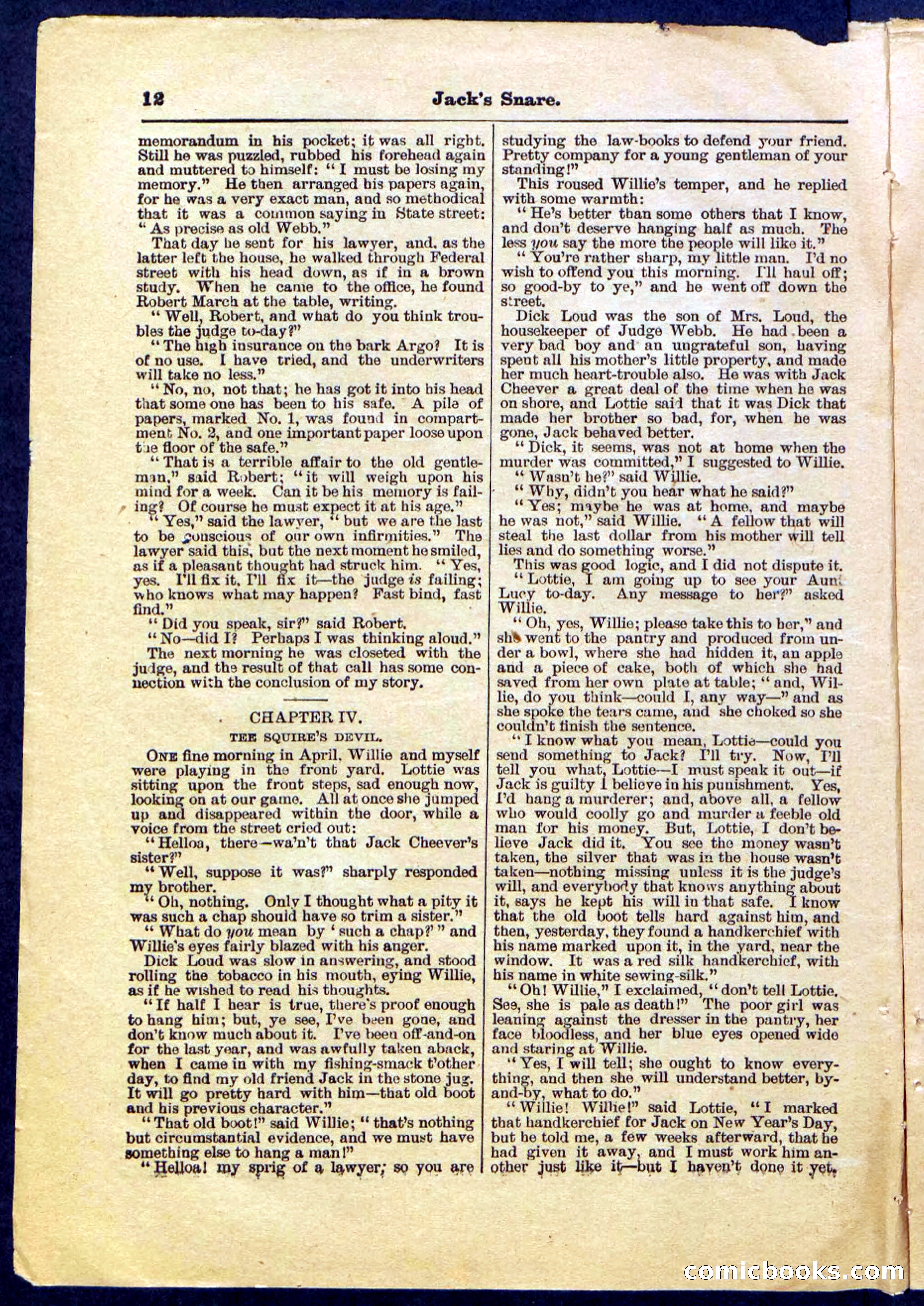 Beadle's Pocket Library No. 487: 'Jack's Snare' — page 12 of 32