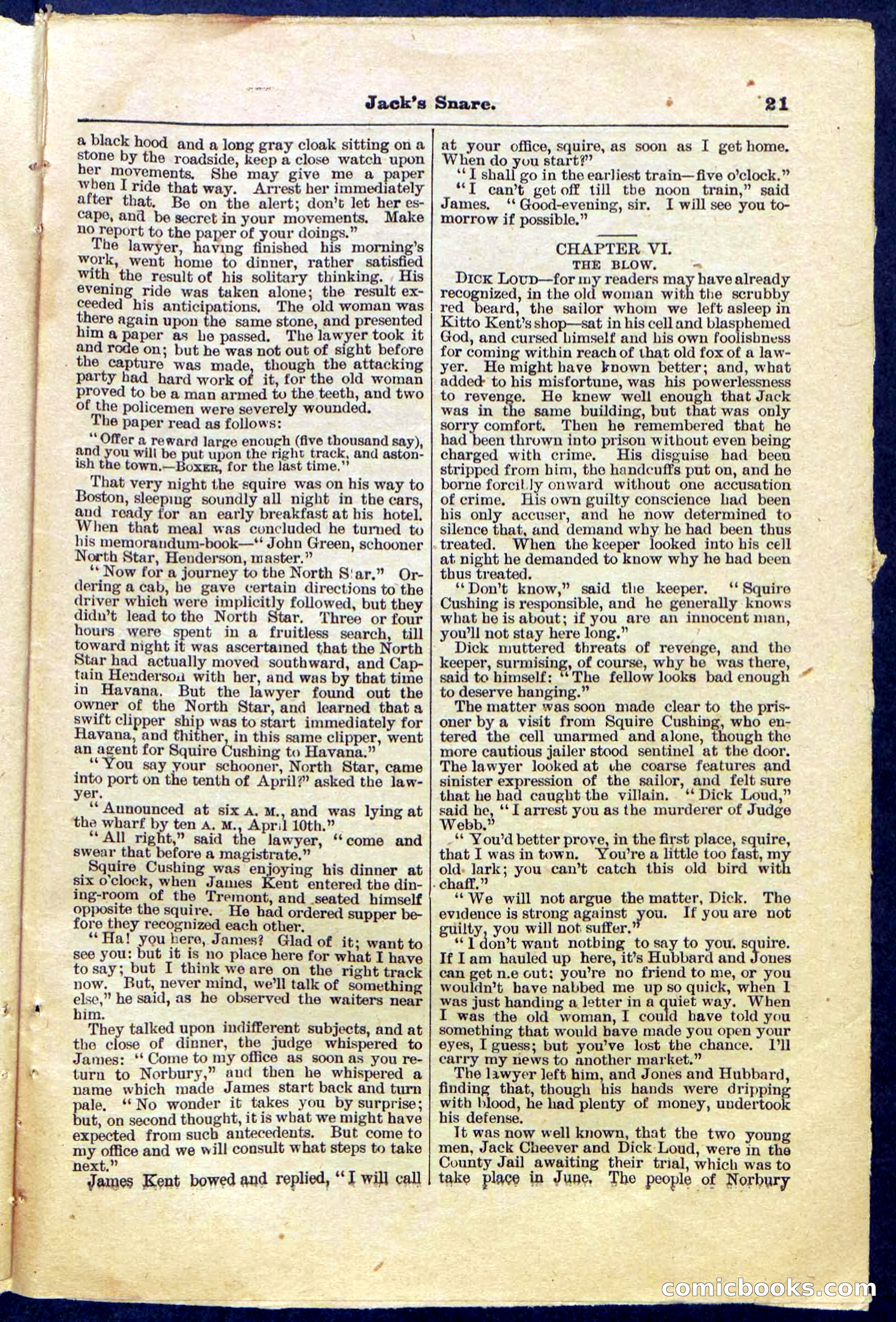 Beadle's Pocket Library No. 487: 'Jack's Snare' — page 21 of 32