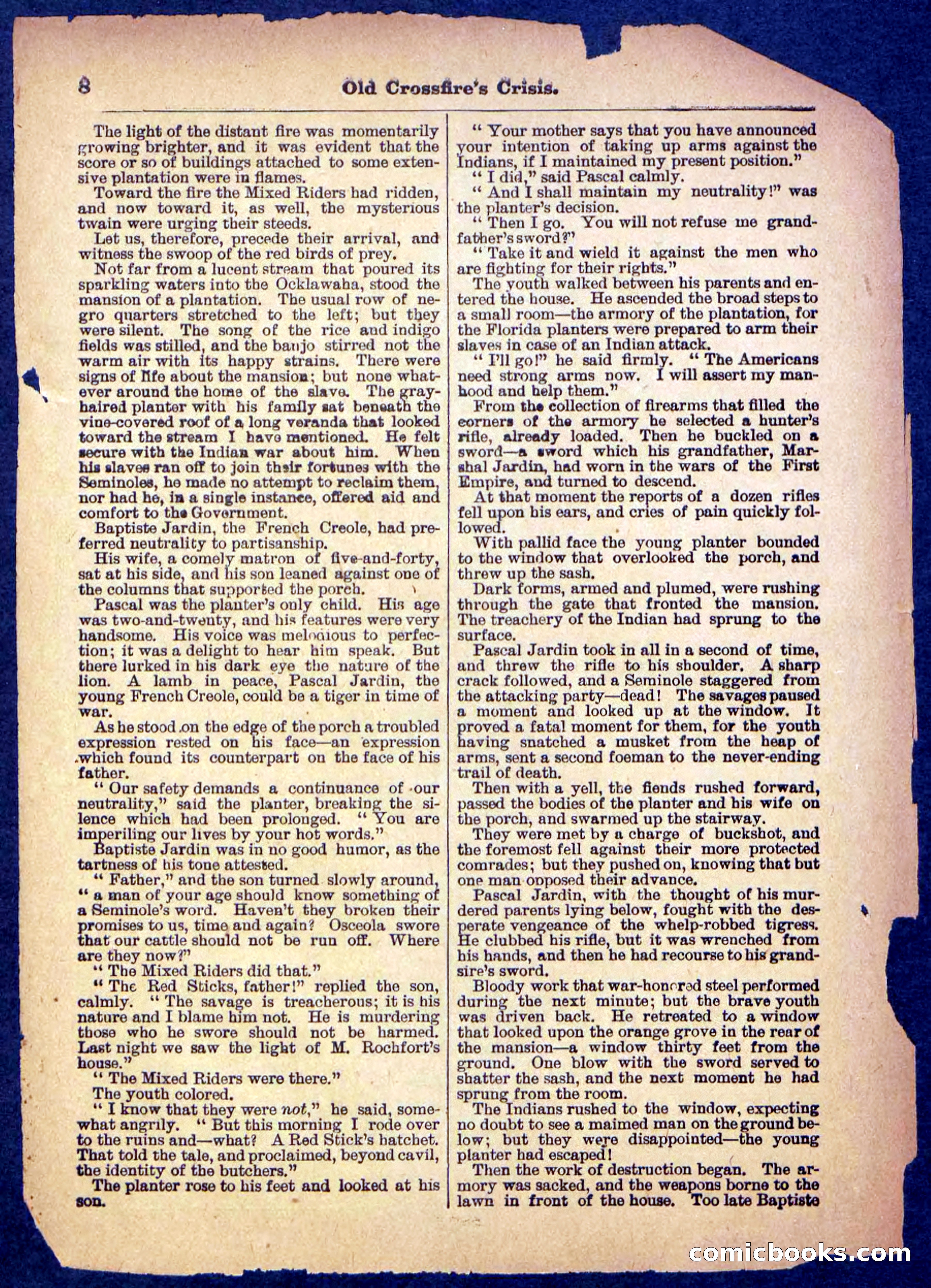 Beadle's Pocket Library No. 489: Old Crossfire's Crisis — page 8 of 32