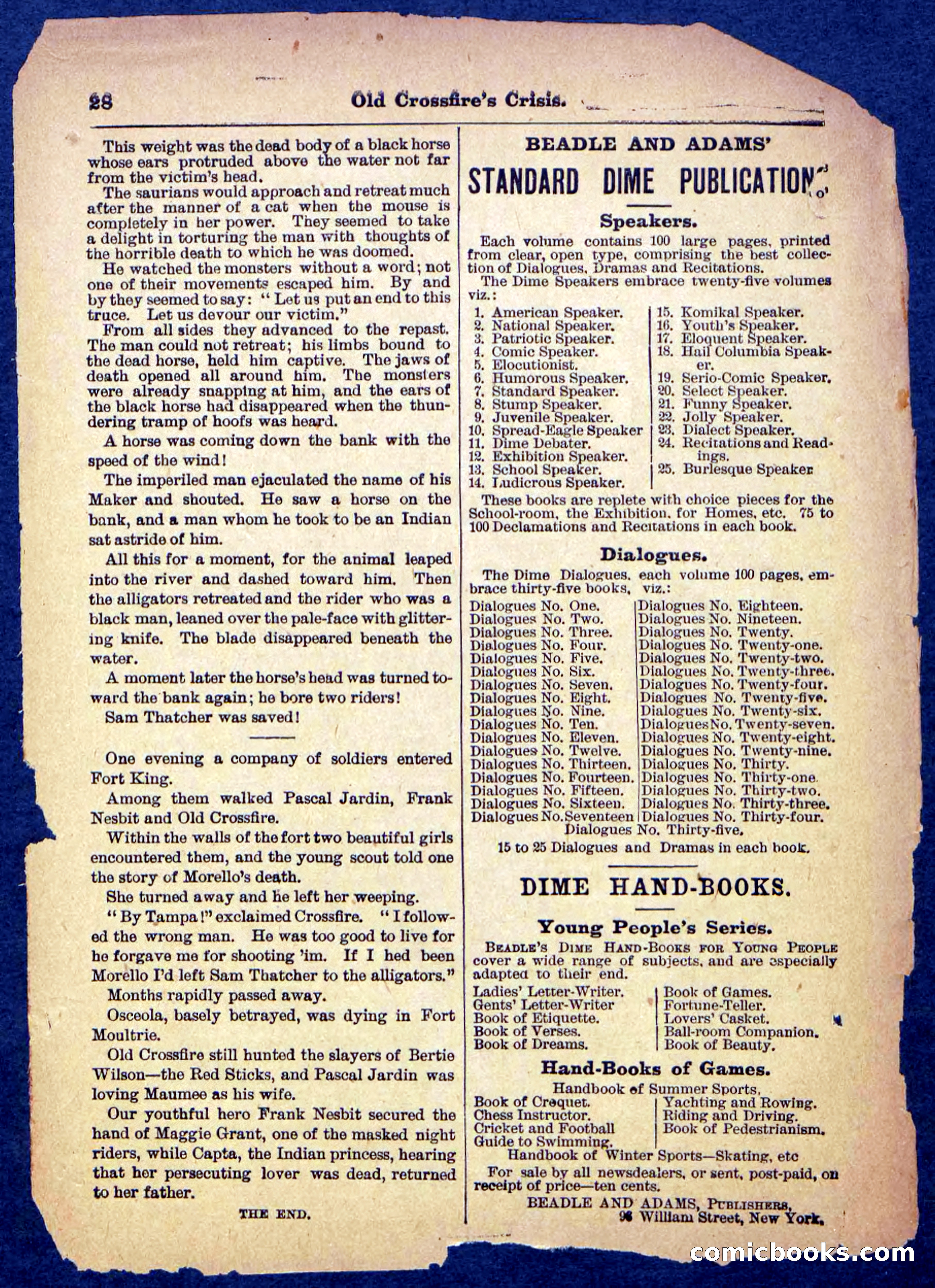 Beadle's Pocket Library No. 489: Old Crossfire's Crisis — page 28 of 32