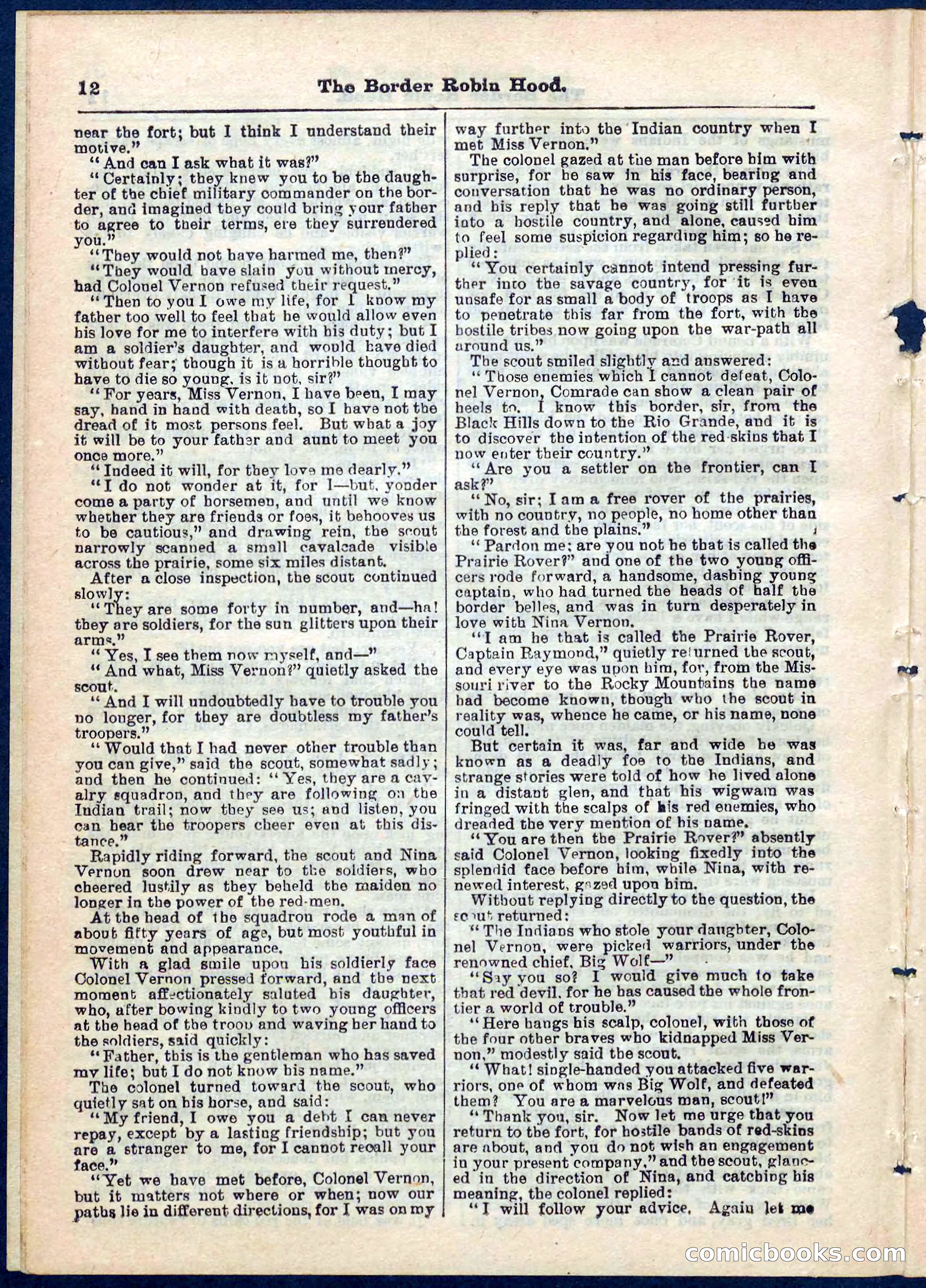 The Border Robin Hood; or, The Prairie Rover — page 12 of 32