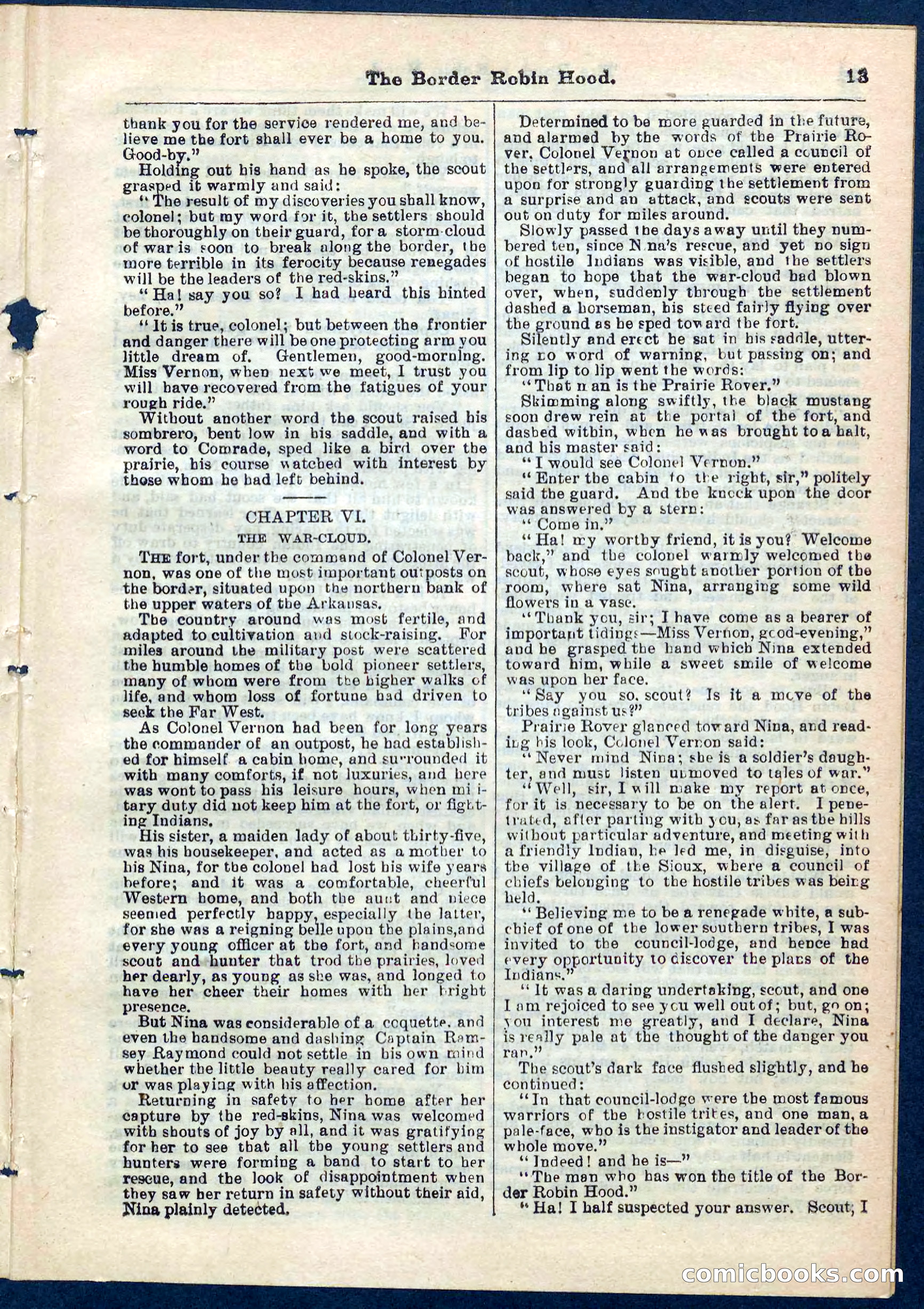 The Border Robin Hood; or, The Prairie Rover — page 13 of 32