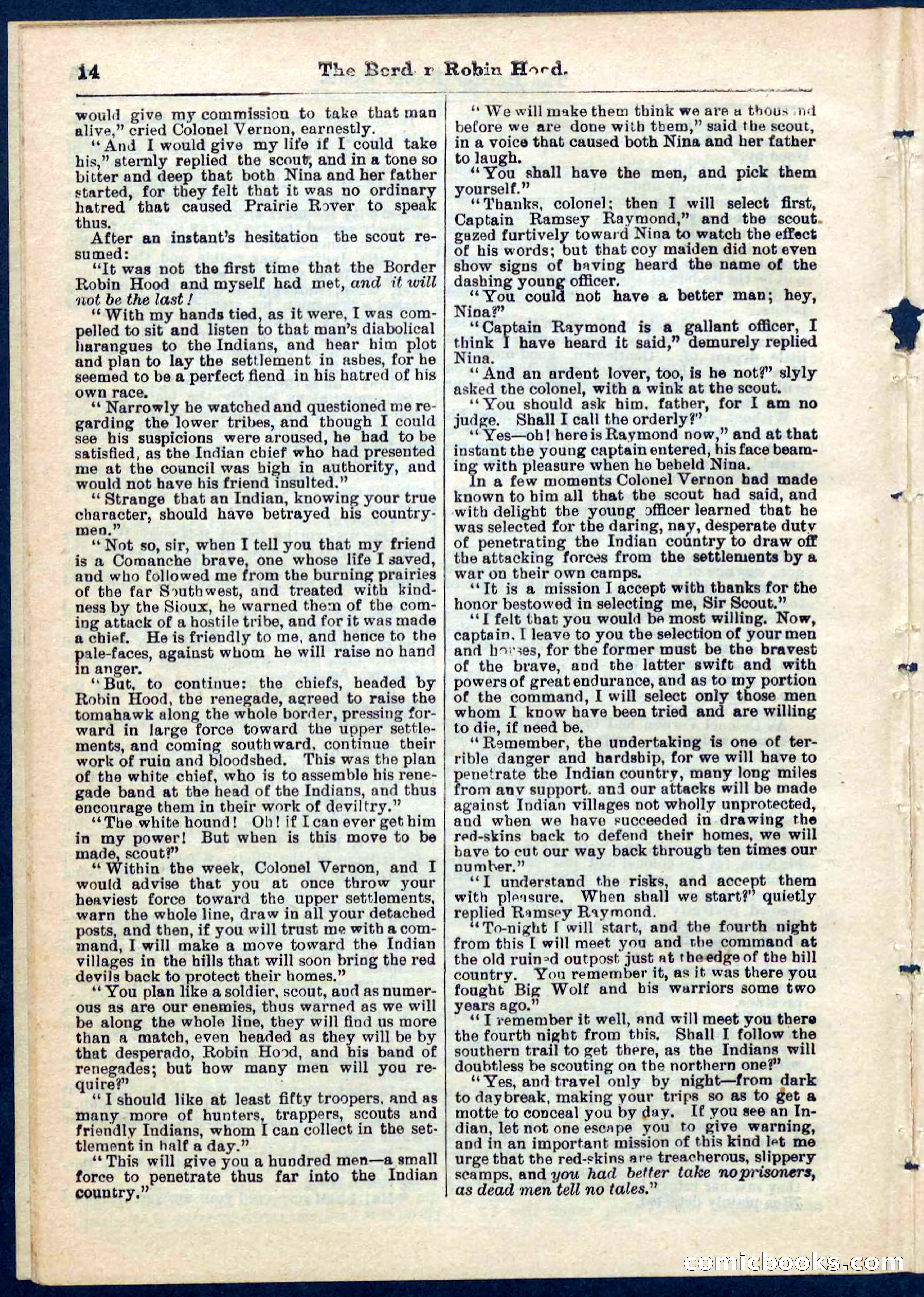 The Border Robin Hood; or, The Prairie Rover — page 14 of 32