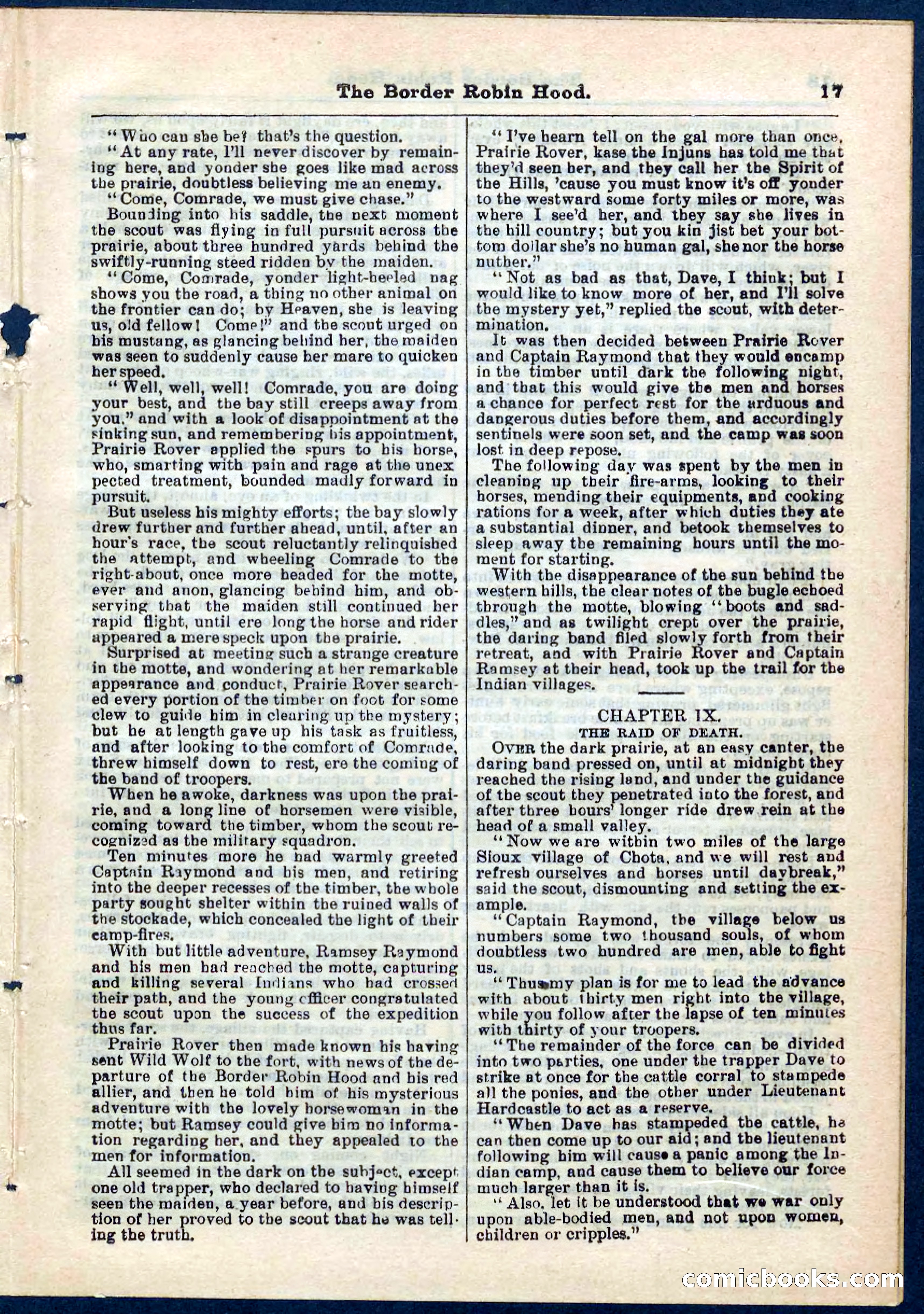 The Border Robin Hood; or, The Prairie Rover — page 17 of 32