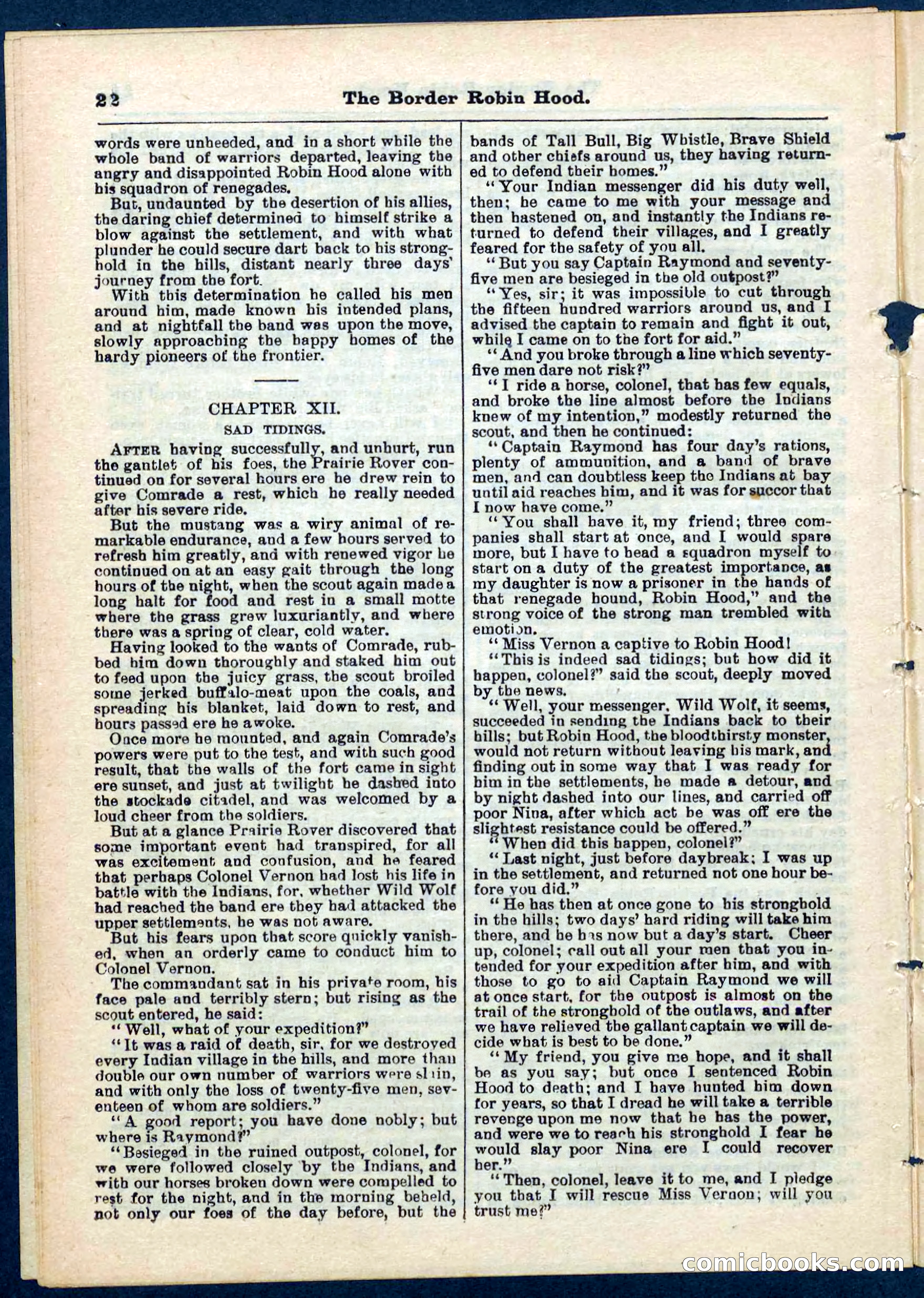 The Border Robin Hood; or, The Prairie Rover — page 22 of 32