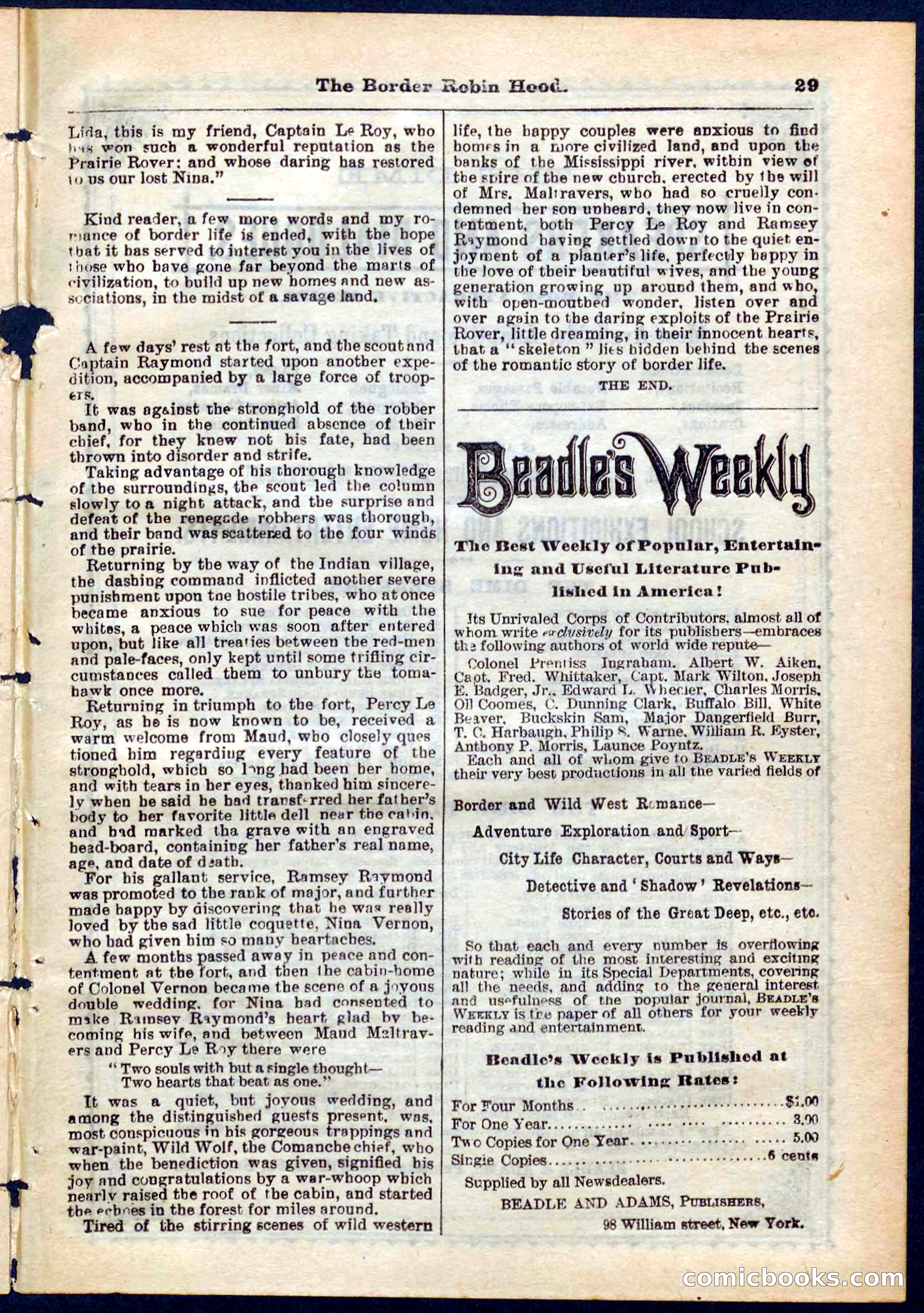The Border Robin Hood; or, The Prairie Rover — page 29 of 32
