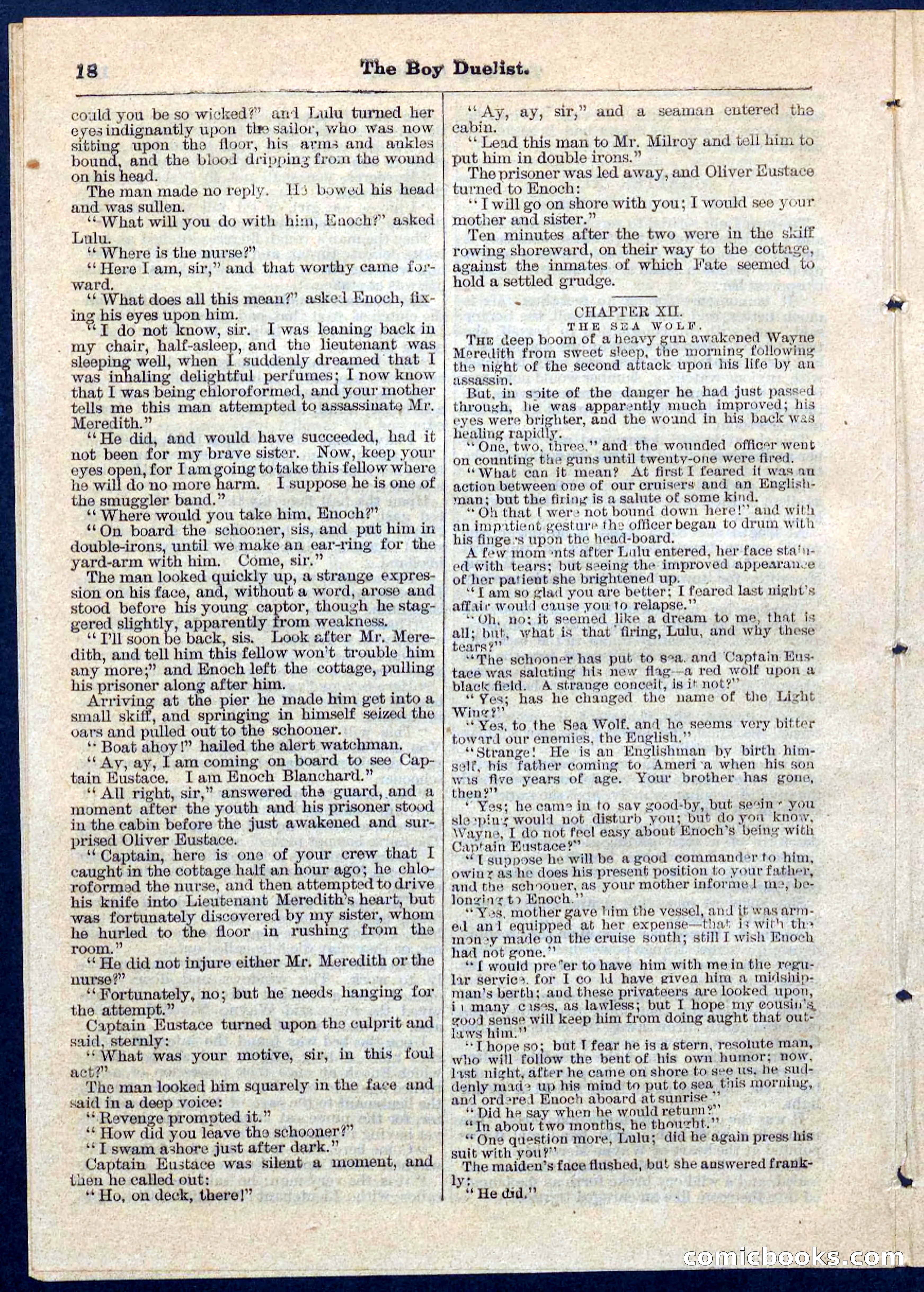 The Boy Duellist; Or, The Cruise of the Sea Wolf — page 18 of 32