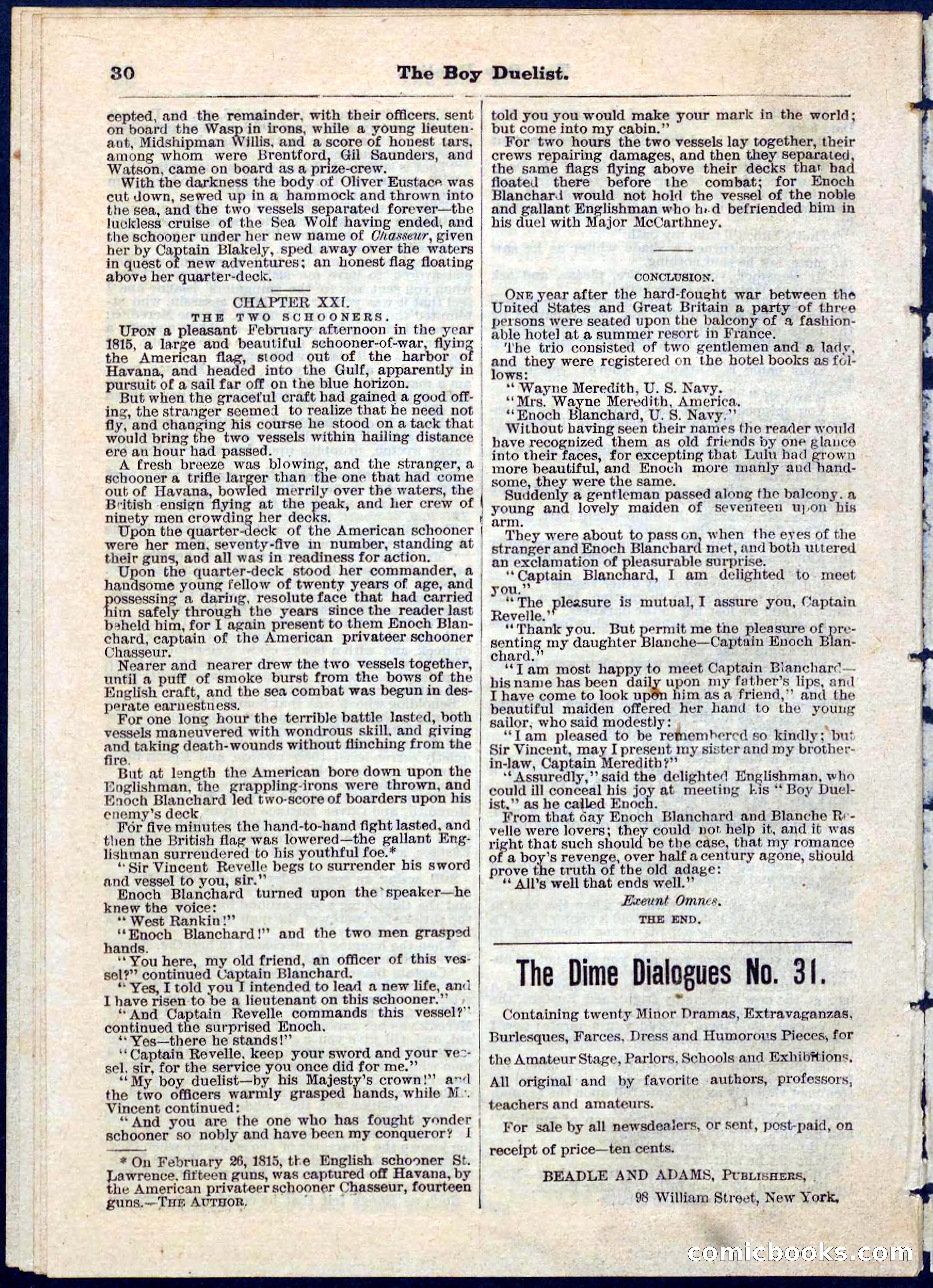 The Boy Duellist; Or, The Cruise of the Sea Wolf — page 30 of 32