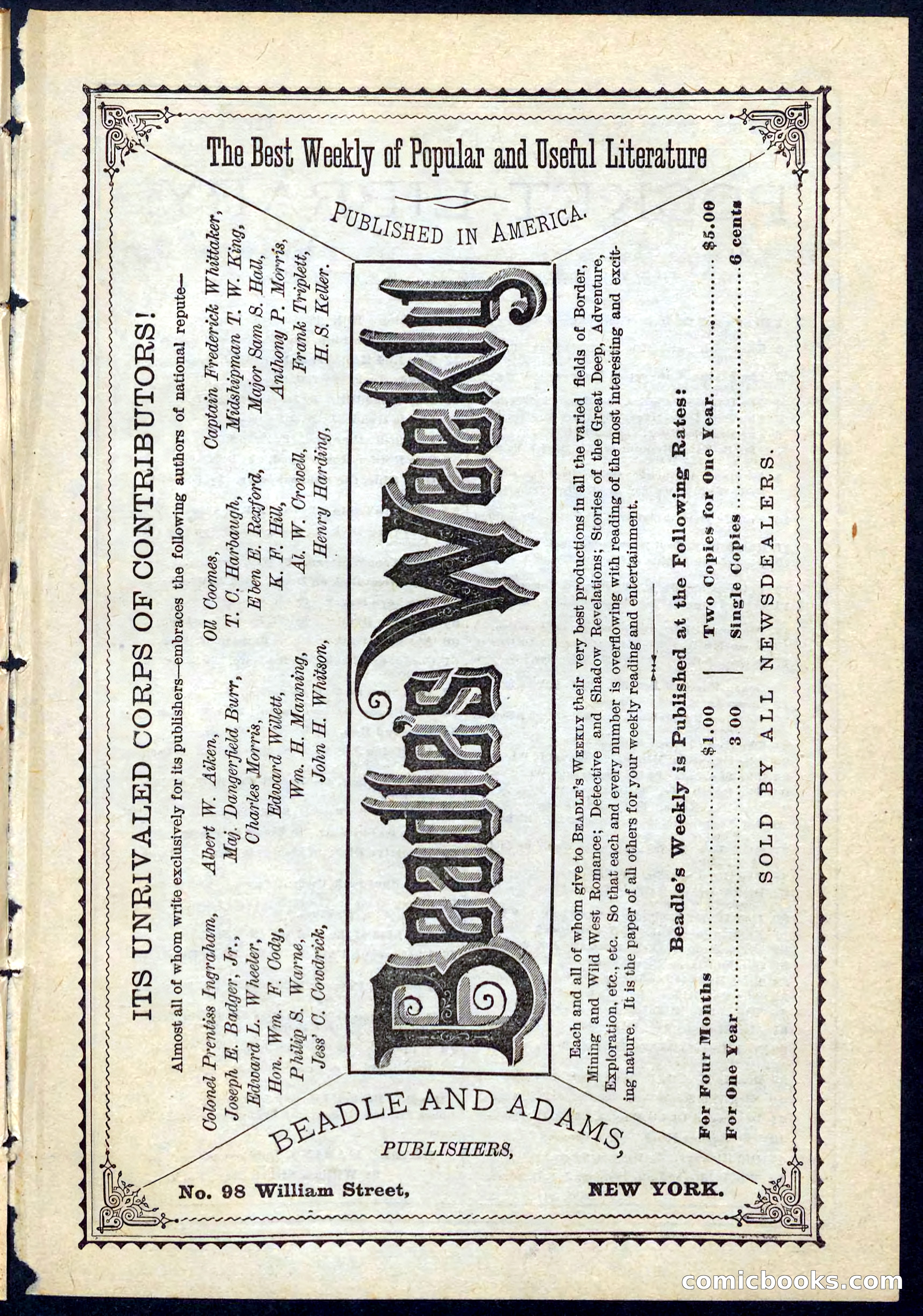 Beadle's Pocket Library No. 72 — page 31 of 32