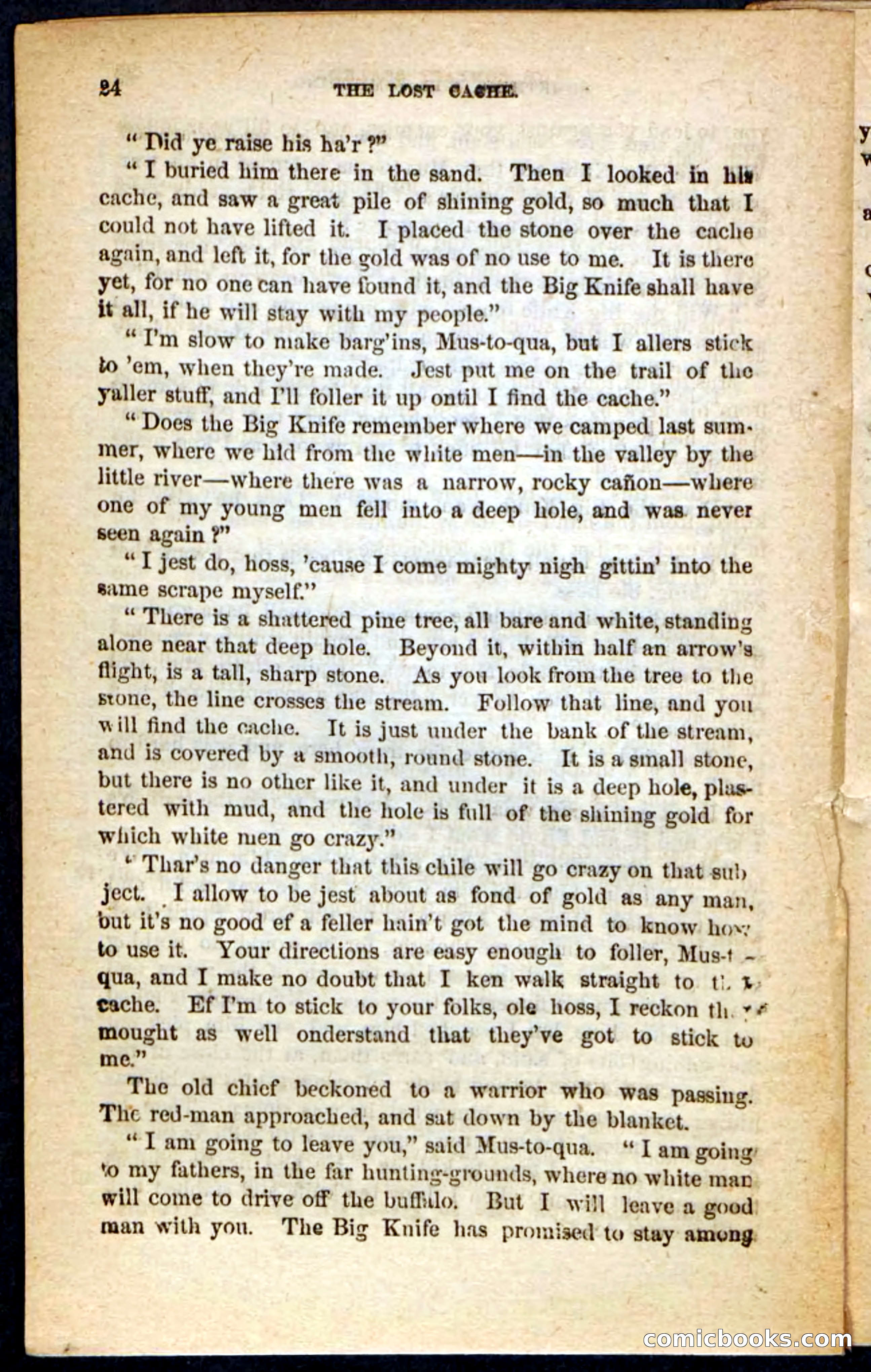 The Lost Cache, Beadle's Pocket Novels No. 133 — page 20 of 100