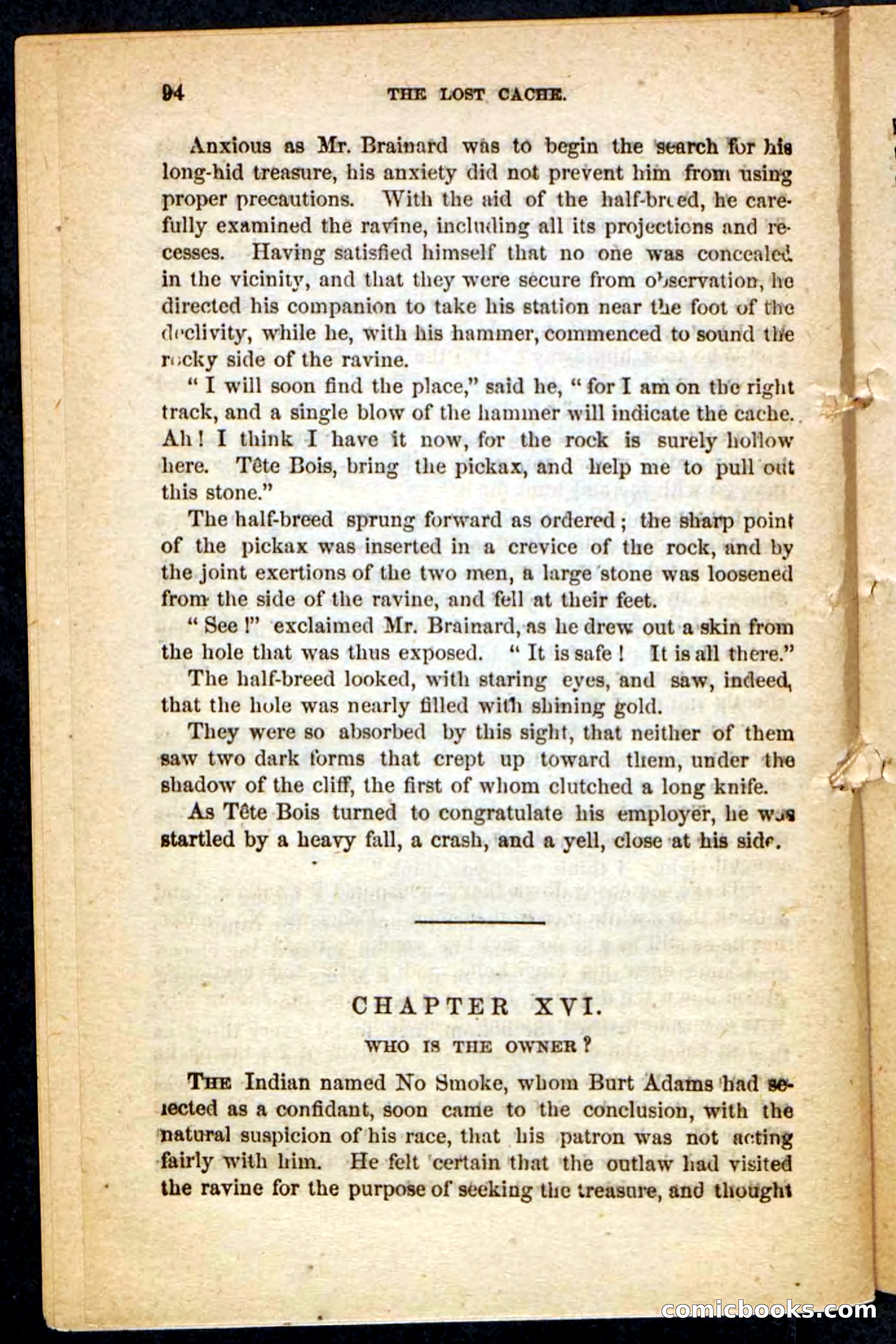 The Lost Cache, Beadle's Pocket Novels No. 133 — page 90 of 100