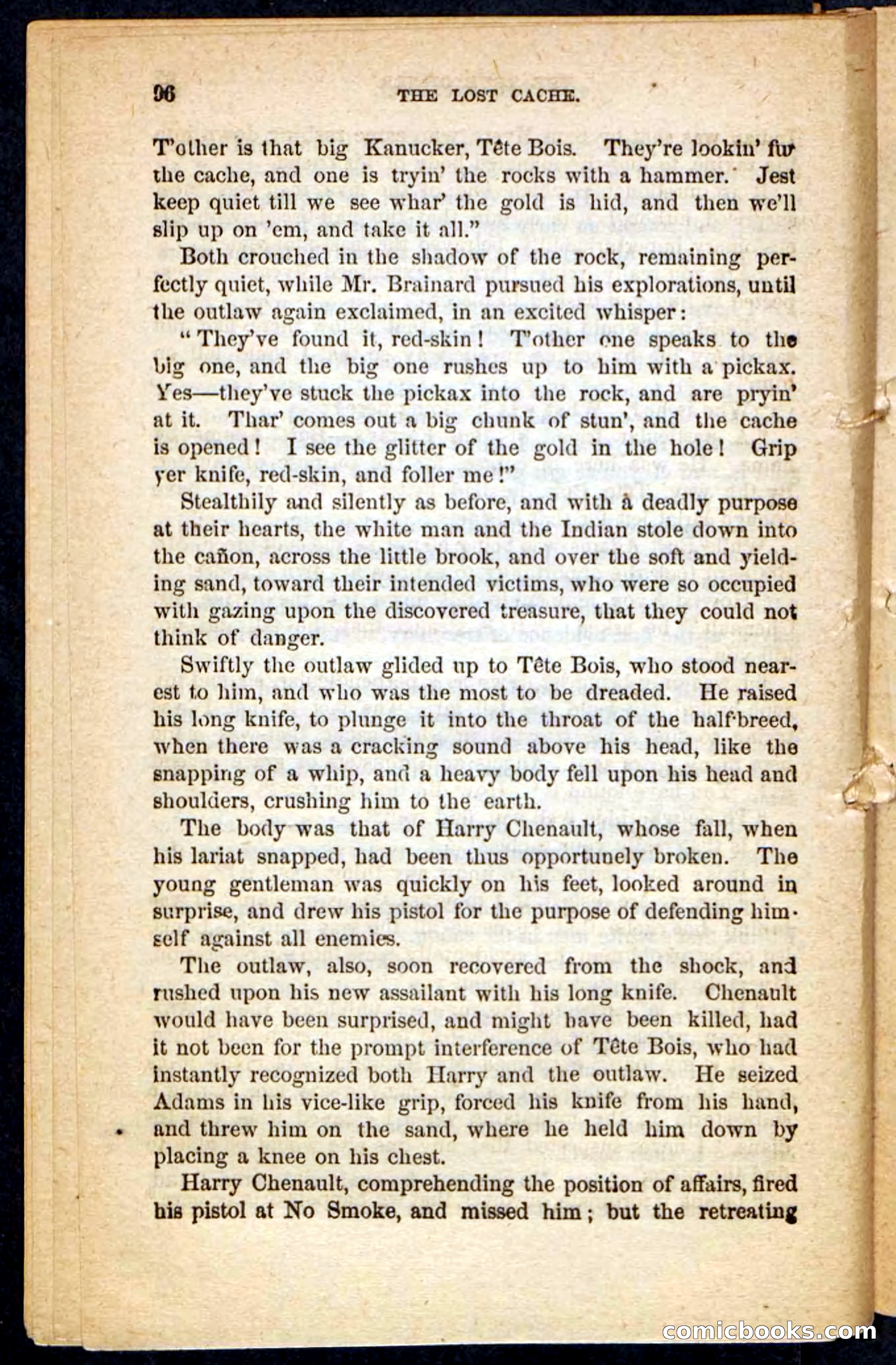 The Lost Cache, Beadle's Pocket Novels No. 133 — page 92 of 100