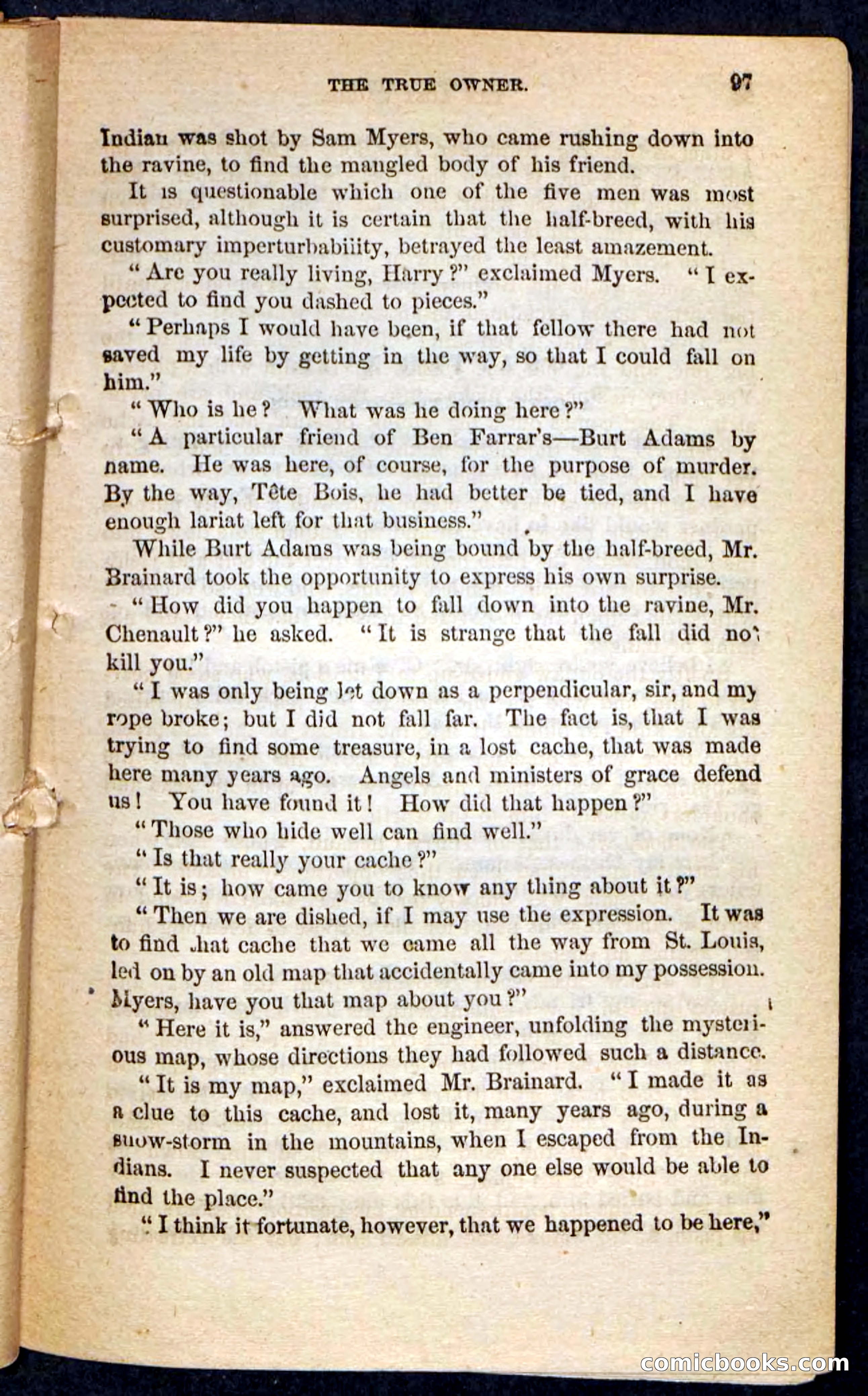 The Lost Cache, Beadle's Pocket Novels No. 133 — page 93 of 100