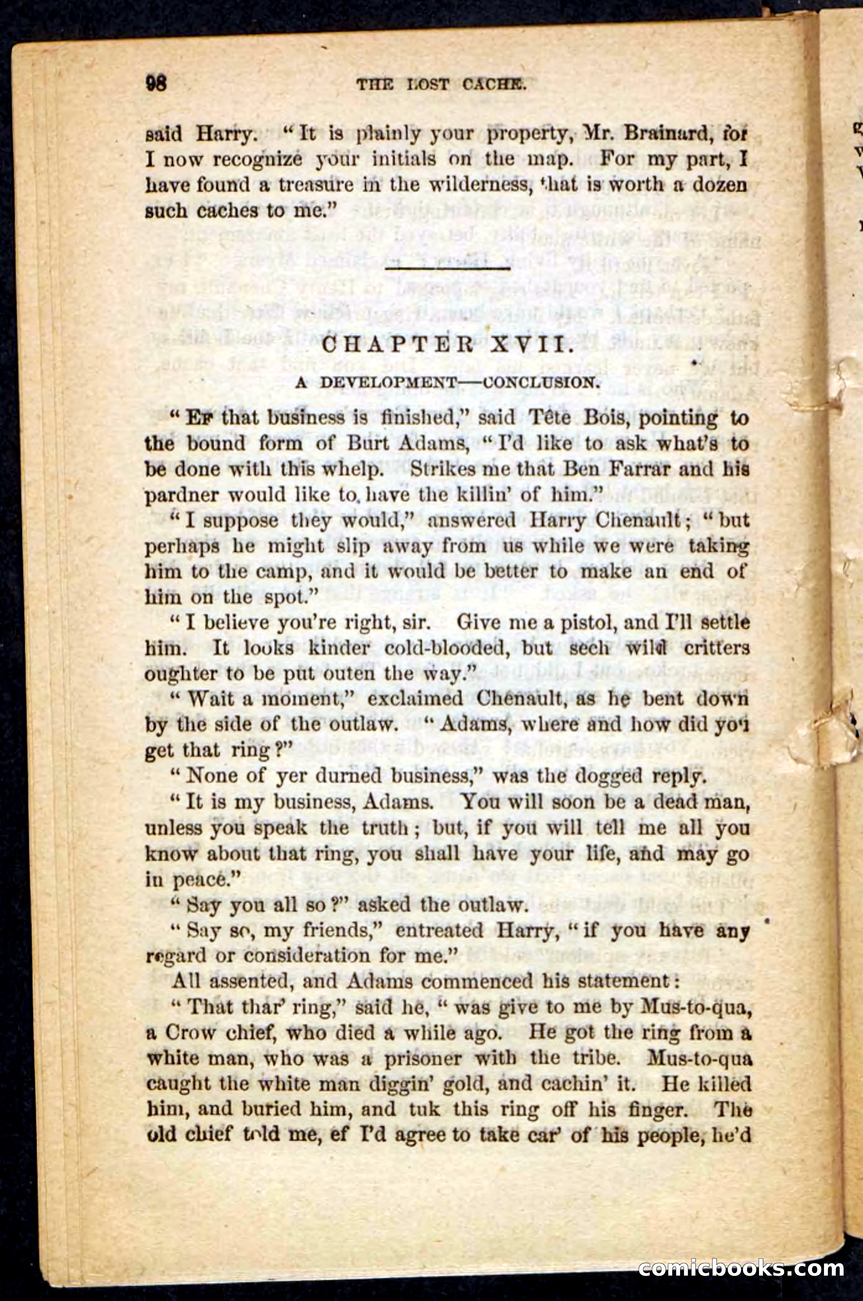 The Lost Cache, Beadle's Pocket Novels No. 133 — page 94 of 100