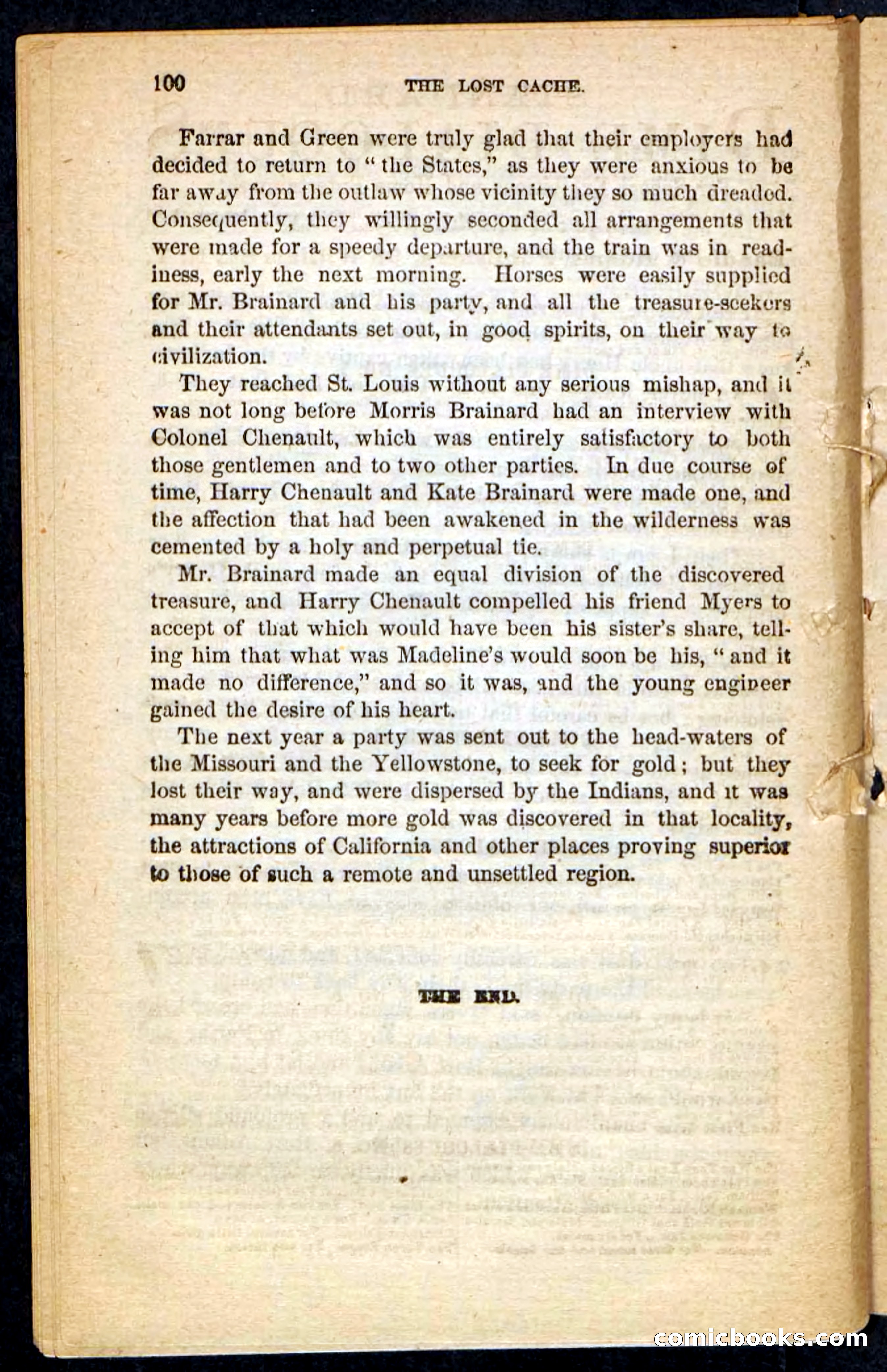 The Lost Cache, Beadle's Pocket Novels No. 133 — page 96 of 100