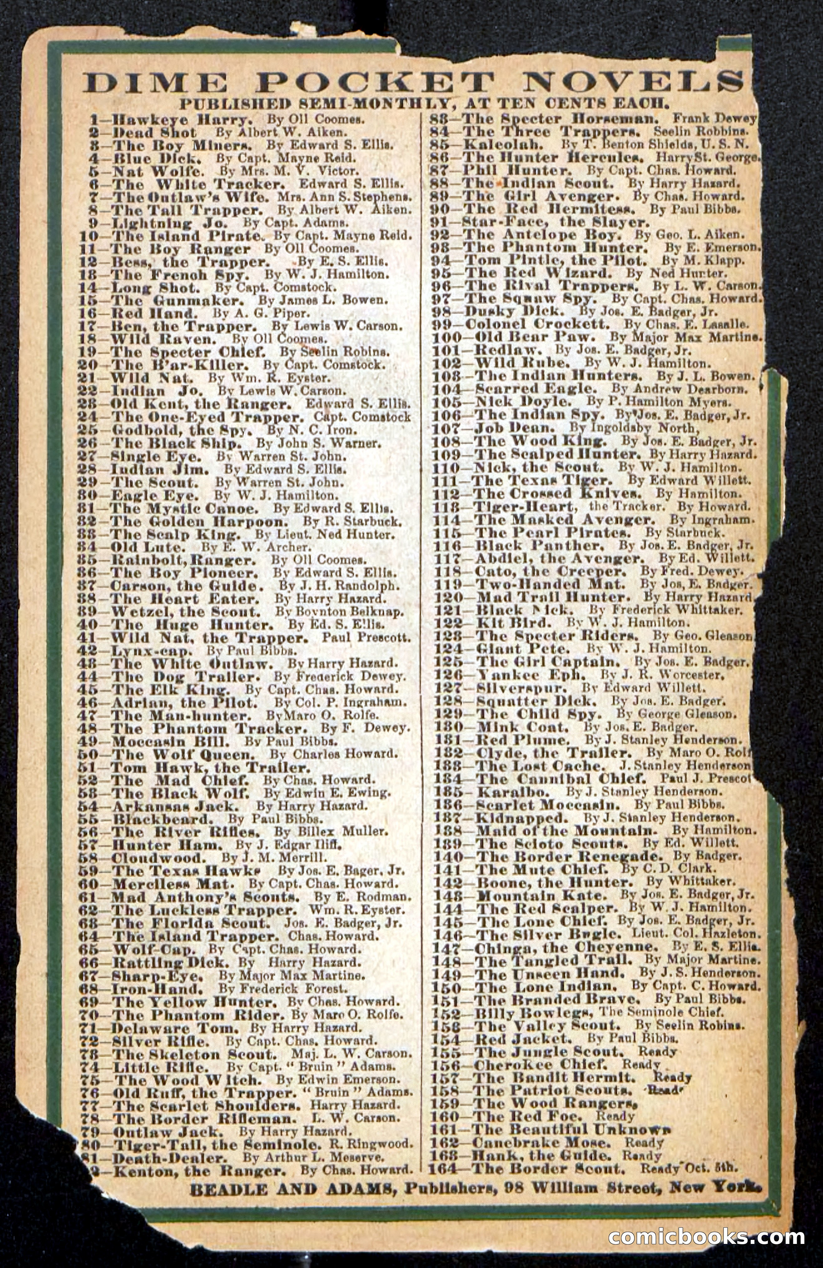 Beadle's Pocket Novels No. 135: Karaibo — page 100 of 100