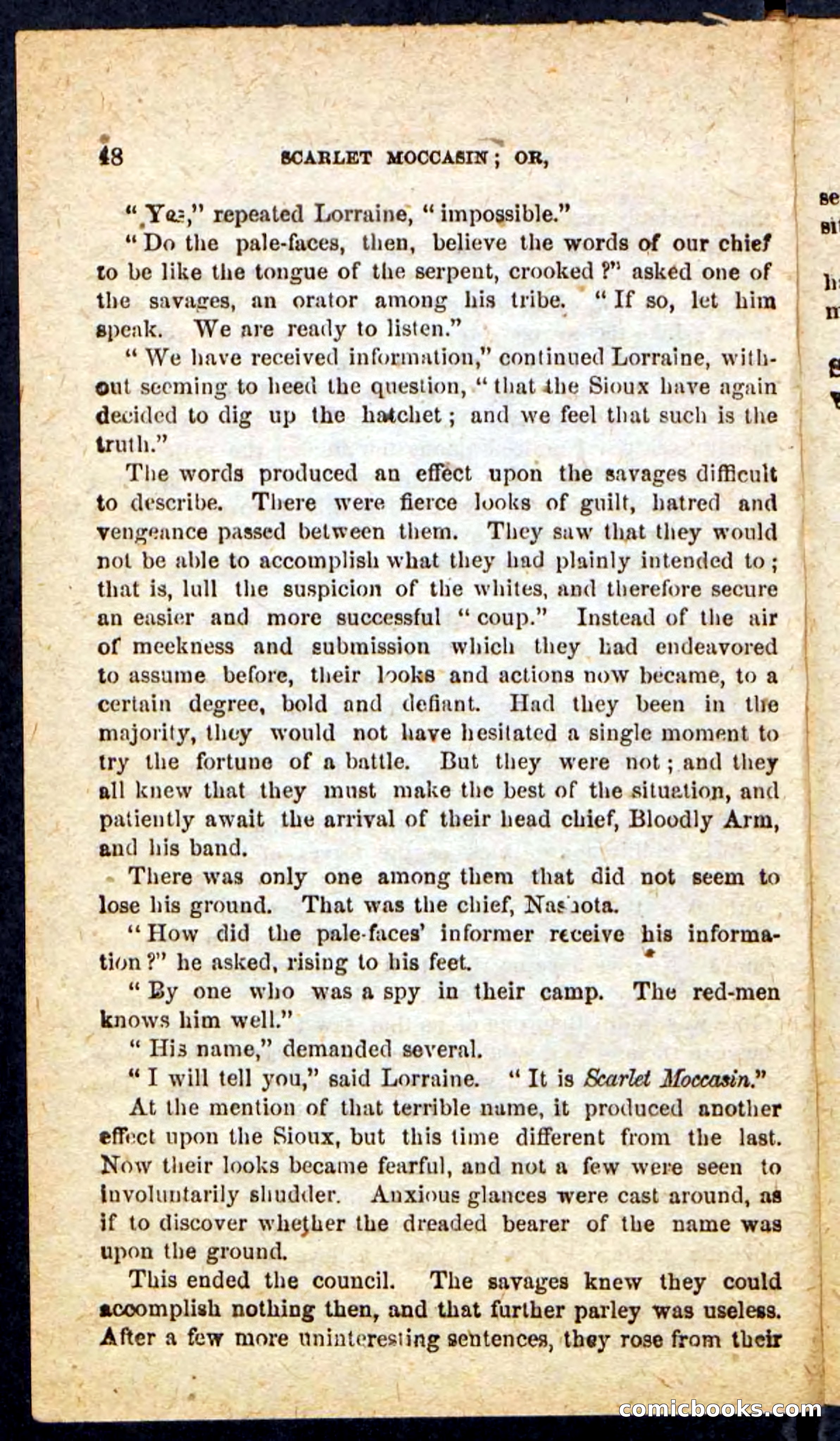 Beadle's Pocket Novels No. 136: Scarlet Moccasin — page 44 of 100