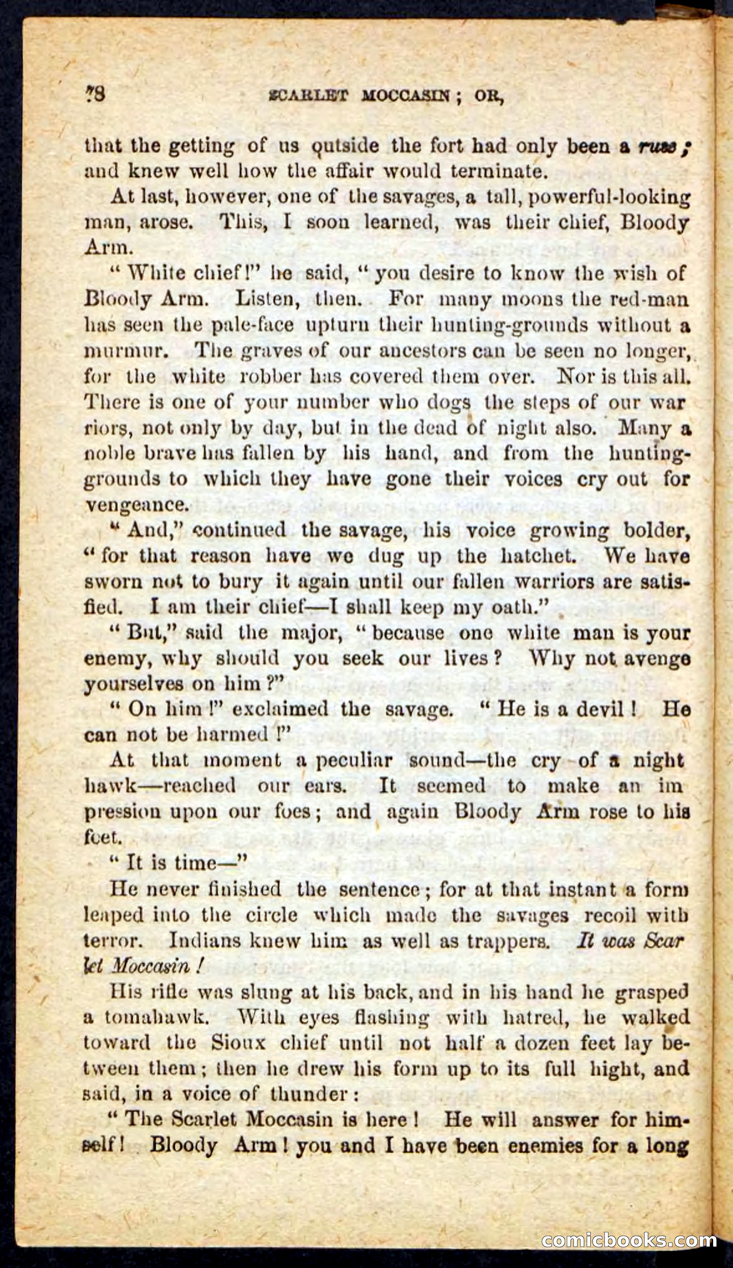 Beadle's Pocket Novels No. 136: Scarlet Moccasin — page 74 of 100