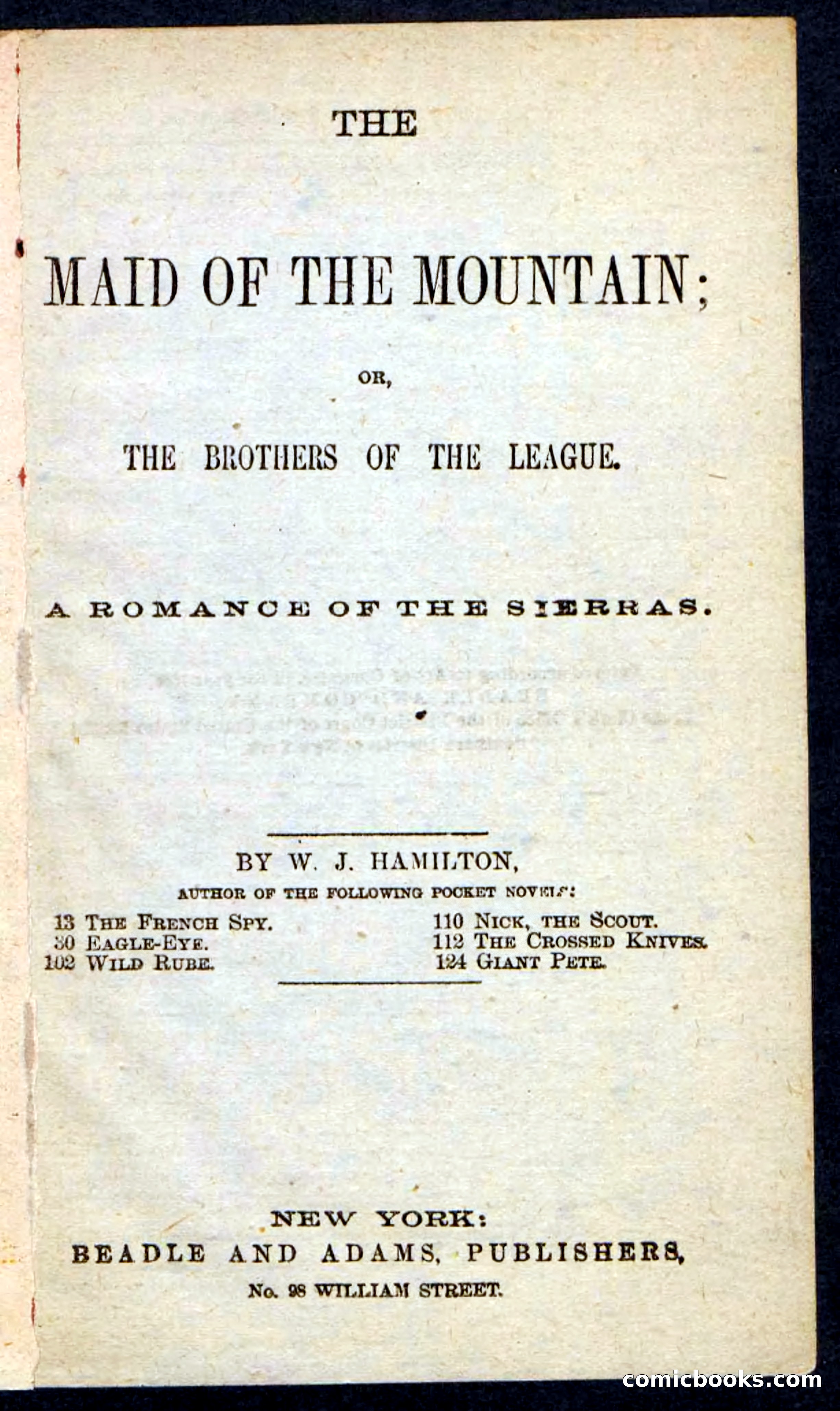 Beadle's Pocket Novels: Maid of the Mountain — page 3 of 100