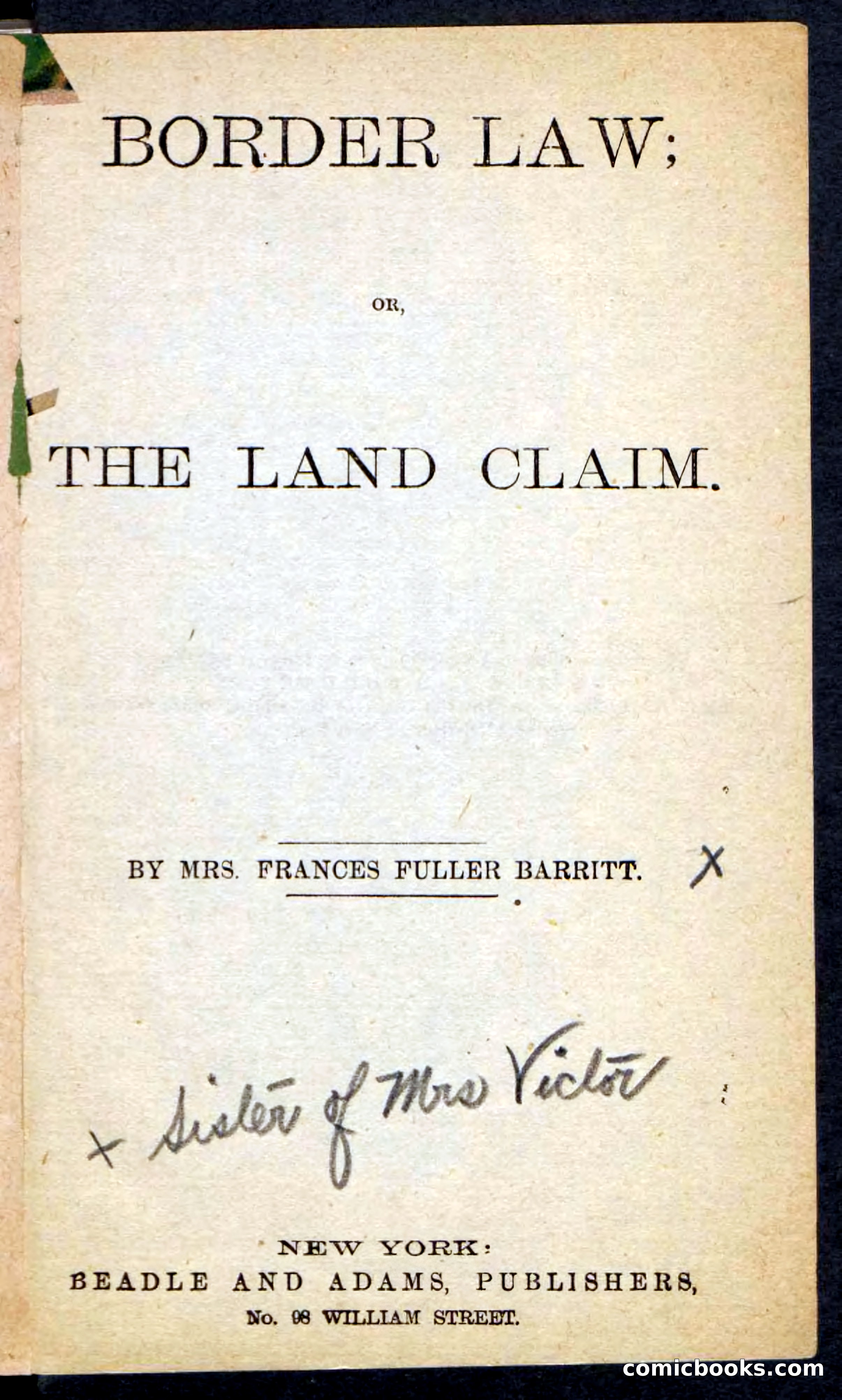 Beadle's Pocket Novels: Border Law — page 3 of 98