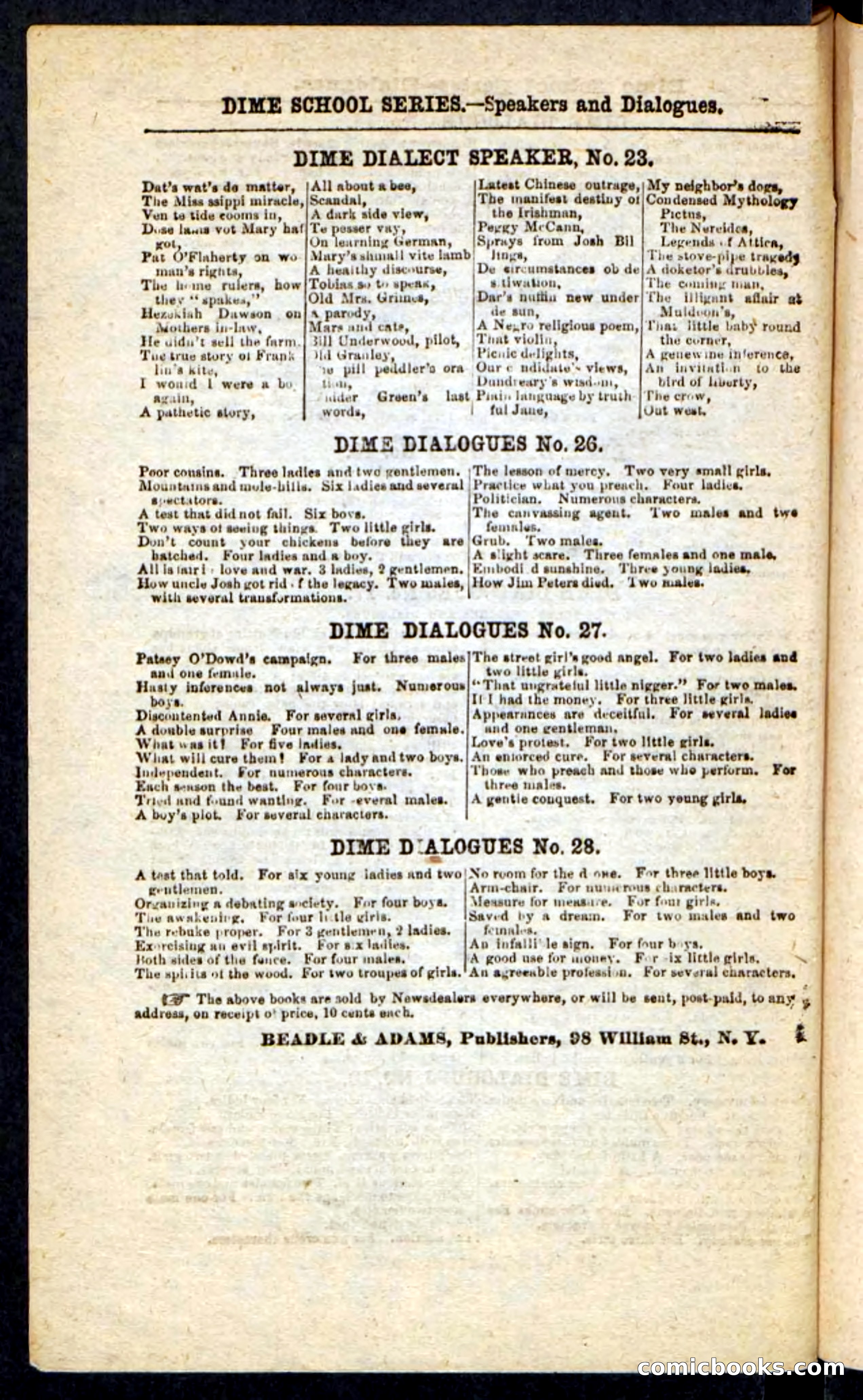 Beadle's Pocket Novels No. 189 — page 98 of 100