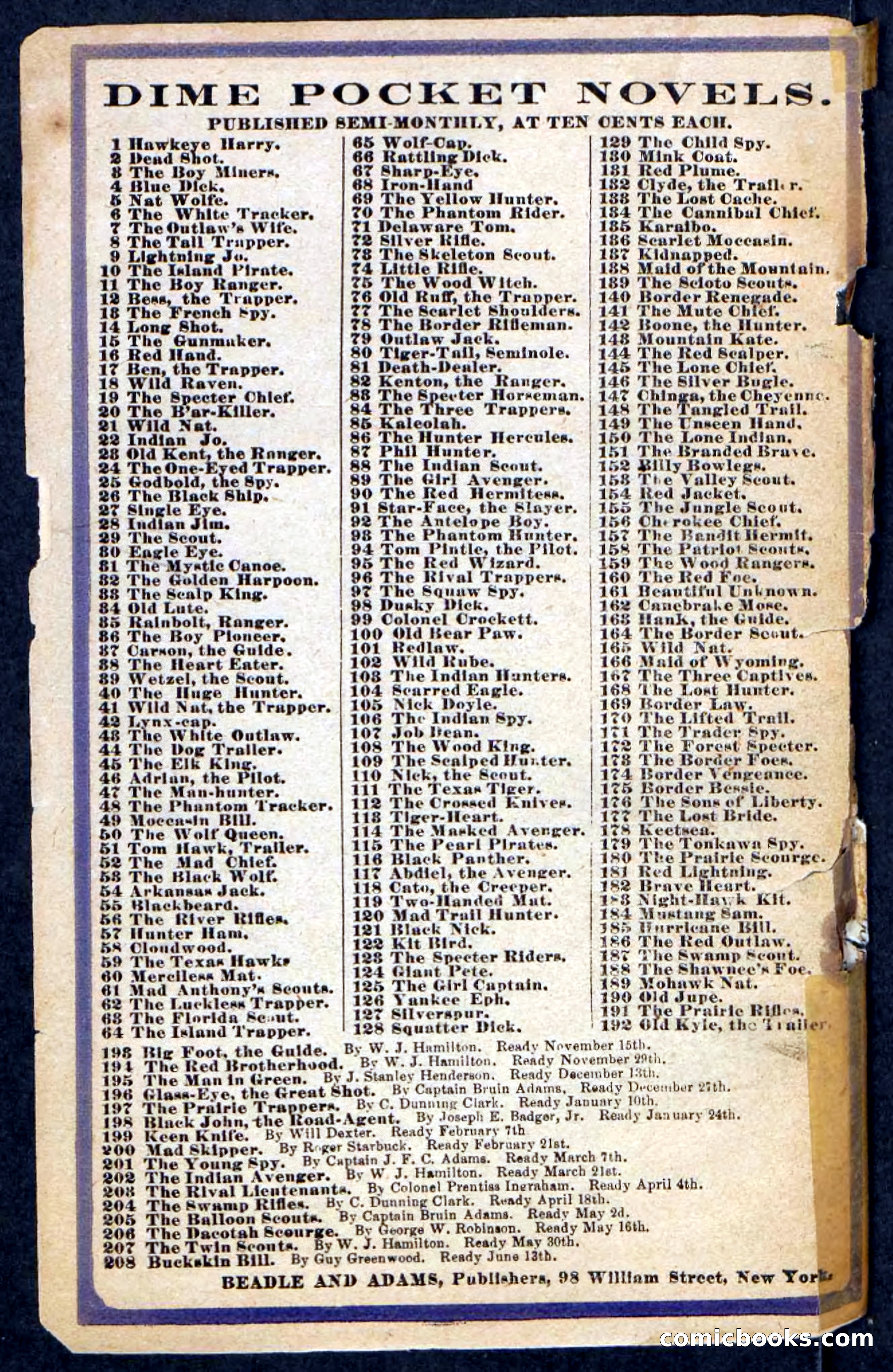 Beadle's Pocket Novels No. 198: Black John — page 100 of 100