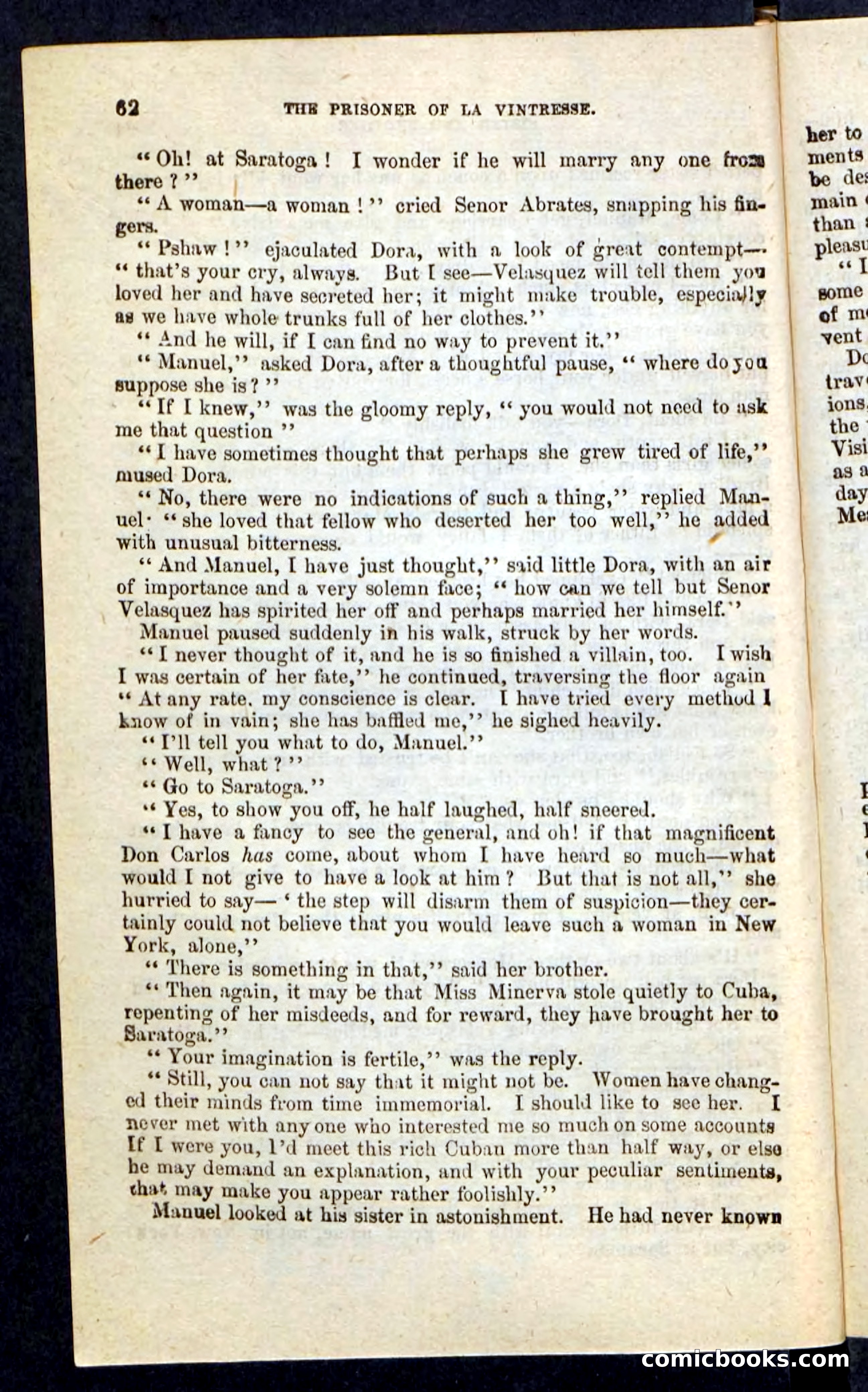 Beadle's Pocket Novels No. 215: Prisoner of La Vintresse — page 58 of 100