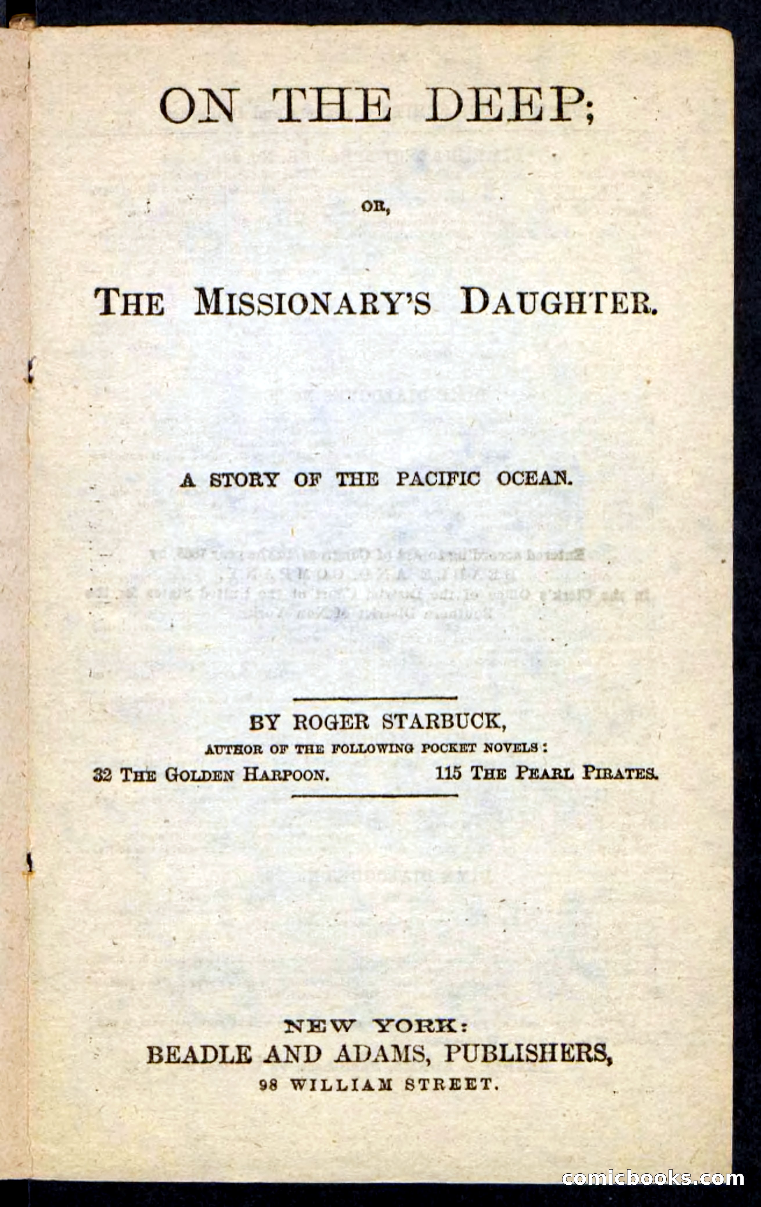 Beadle's Pocket Novels No. 226: On the Deep — page 3 of 100